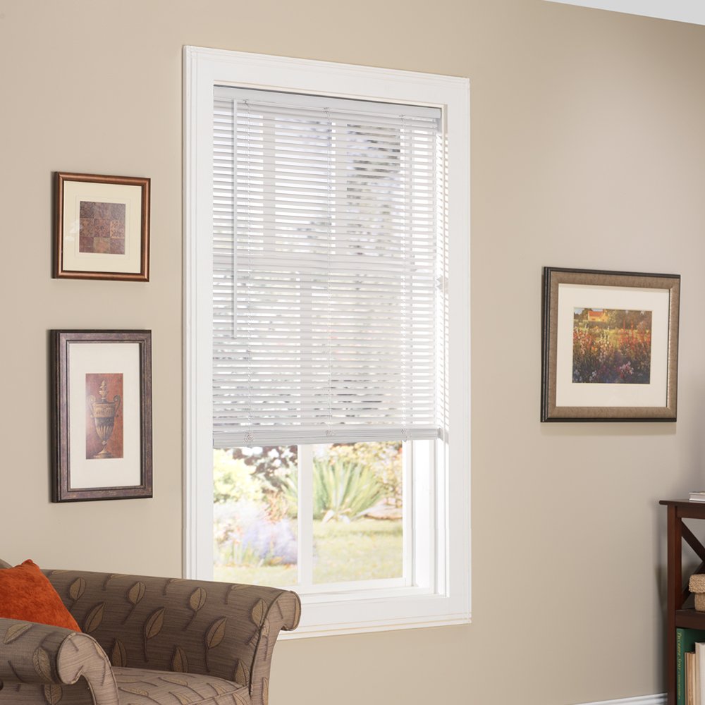 Lumino Vinyl Mini Blinds 1 Inch Cordless Room Darkening In White - 6575 W X 48 H (Over 700 Addl Custom Sizes) - Starting At $997