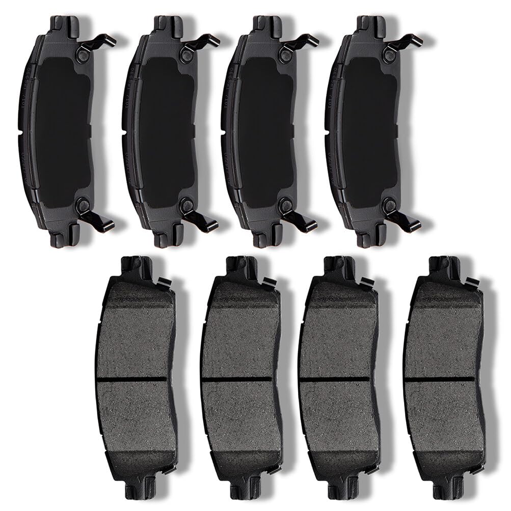 Automuto 8Pcs Front & Rear Disc Brake Pads Set D883 D1169 For Buick Enclave 2008-2017,For Chevrolet Traverse 2009-2017,For Gmc A