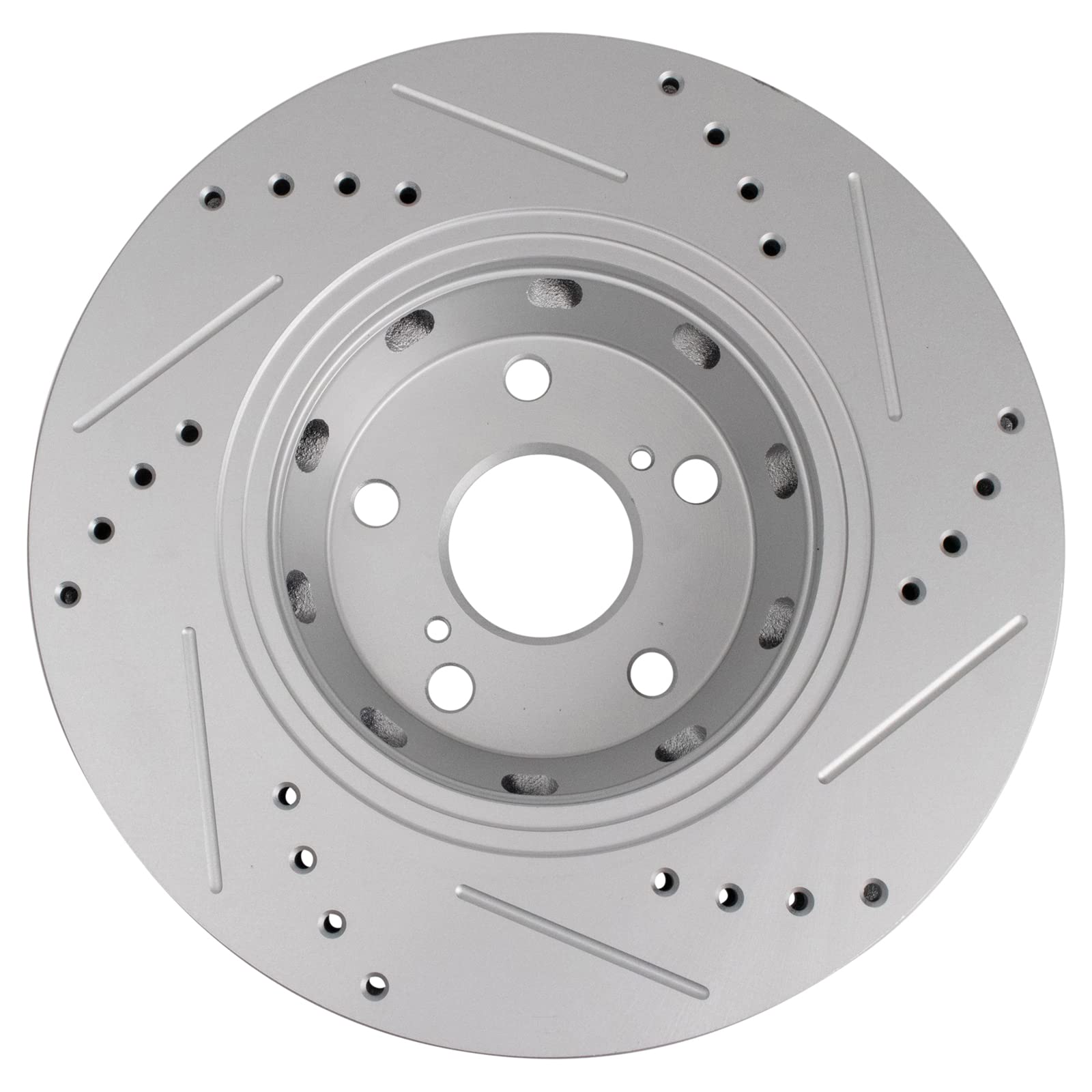 Trq Front Performance Brake Rotors Set Premium G-Coated Cross Drilled & Slotted Compatible With 2009-2015 Toyota Venza