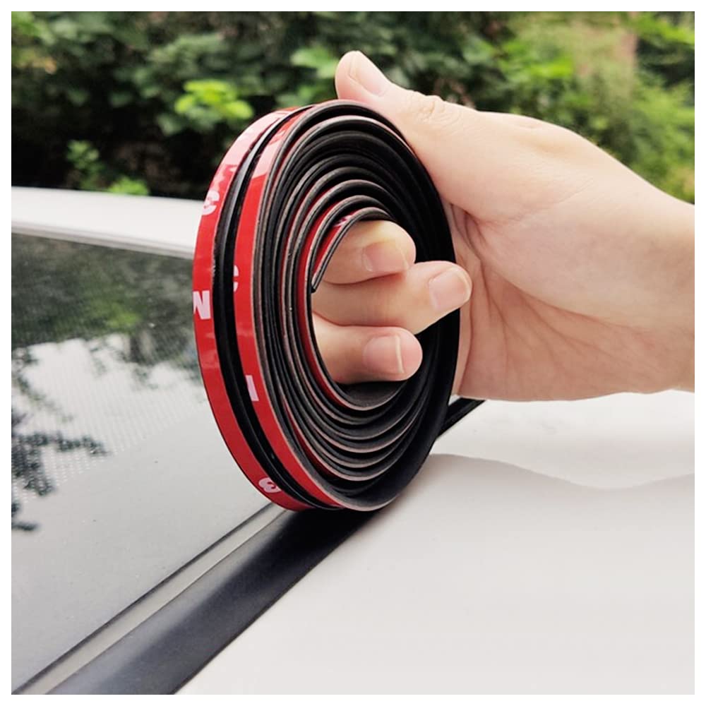 16.4Ft/5M Cuttable T-Car Sunroof Cover Seal Rubber Trim,Dust Proof&Weather Stripping For Windshield,Tailgate Adhesive Rubber Seal Strip