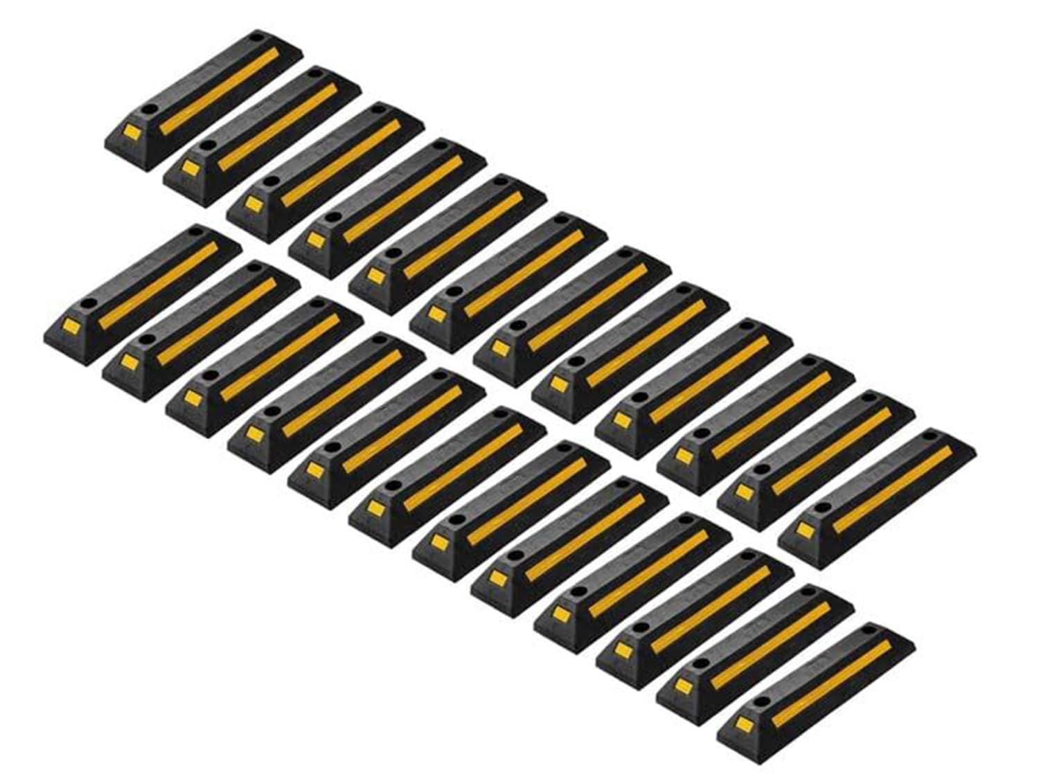 Zonetech Heavy Duty Rubber Parking Guide - 20 Pcs Premium Quality Durable Car Garage Wheel Stopper Professional Grade Park With