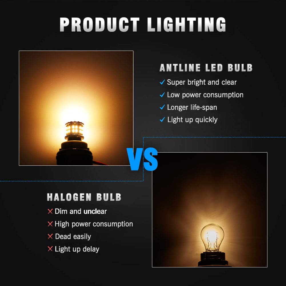 Antline 1156 1141 1003 7506 Ba15S Led Bulbs Warm White/Yellow 20-Packs, Super Bright 3014 50-Smd Led Replacement For 12 Volt Rv