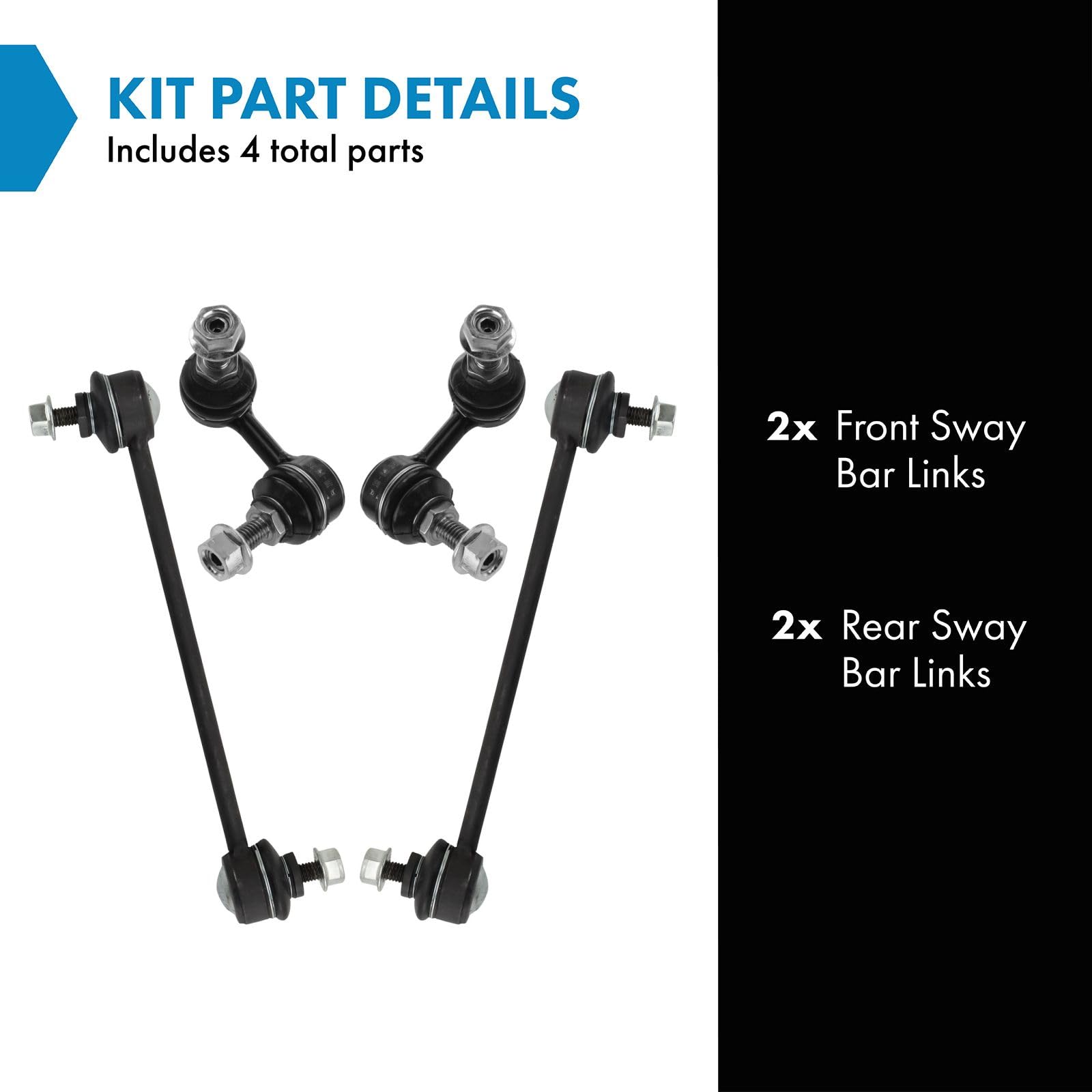 Trq Front & Rear Sway Bar Stabilizer Link Set Compatible With 2005-2015 Nissan Xterra