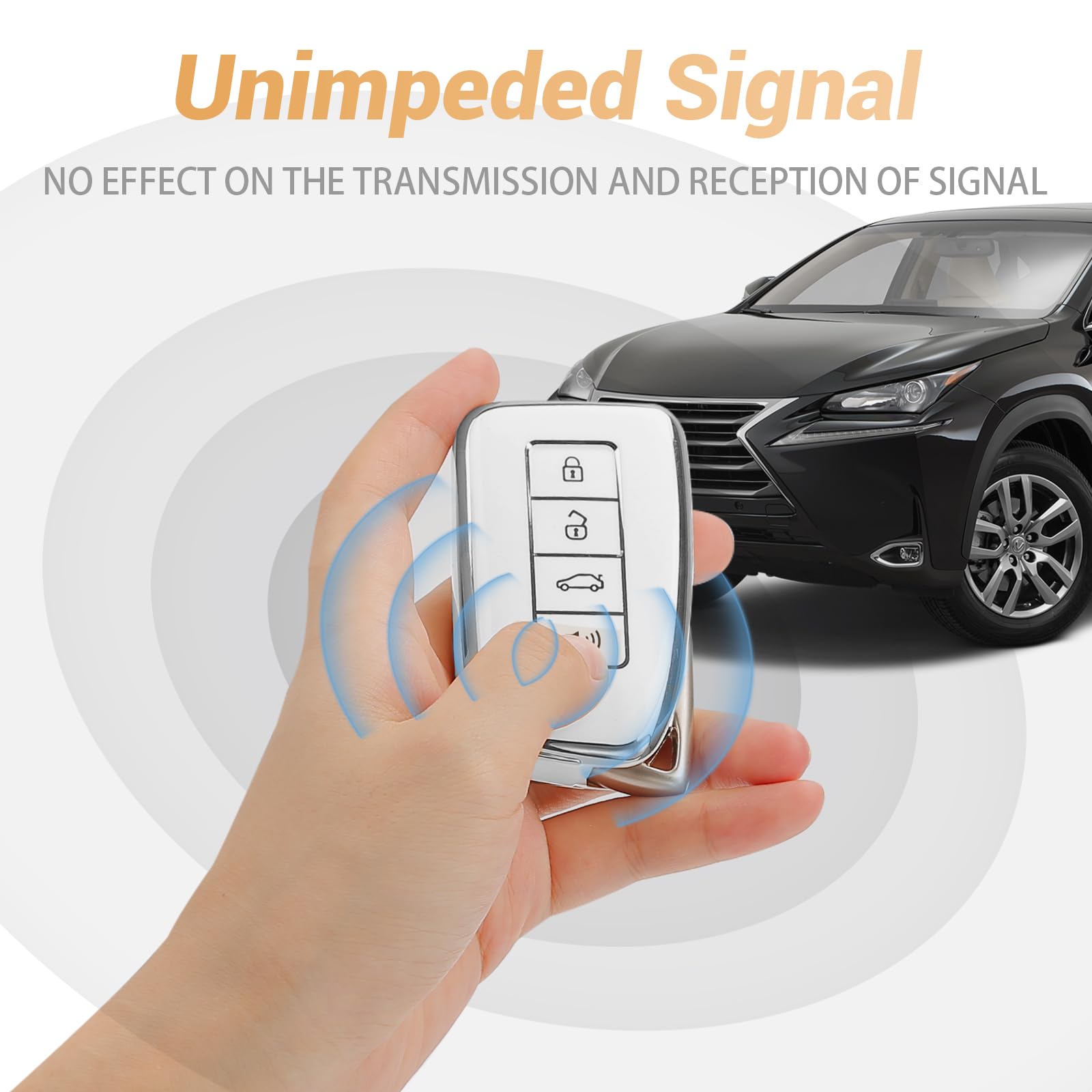 COGEEK Key Fob Cover with Bling Lanyard, Key Fob Case Car Key Protector Compatible with Lexus RX IS ES GS LS NX RS GX LX RC LC S