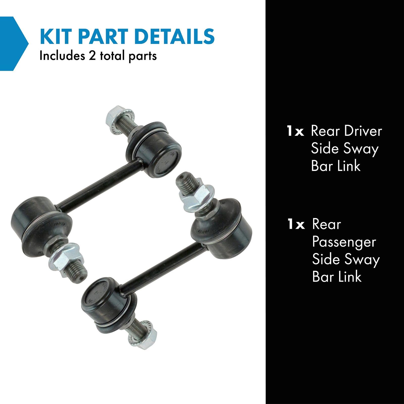 Trq Rear Sway Bar Stabilizer Link Set Compatible With 2007-2012 Hyundai Santa Fe Veracruz 2009 Kia Borrego 2011-2013 Sorento
