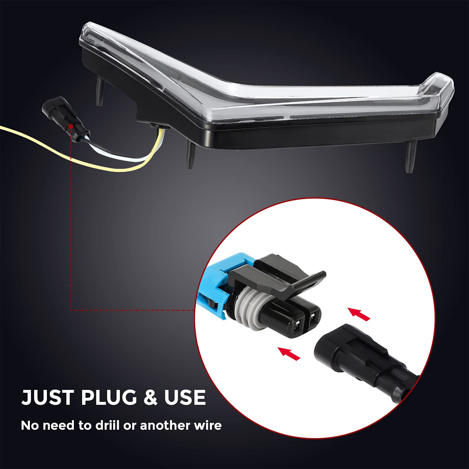 KEMIMOTO Fang Lights Accent Lights Compatible with Polaris RZR 1000 XP XP4 Turbo S 2024 2023 2022 2021-2019 Accessories OEM 2884871 IP67 LED Turn Signal Street Legal Light 2 pcs