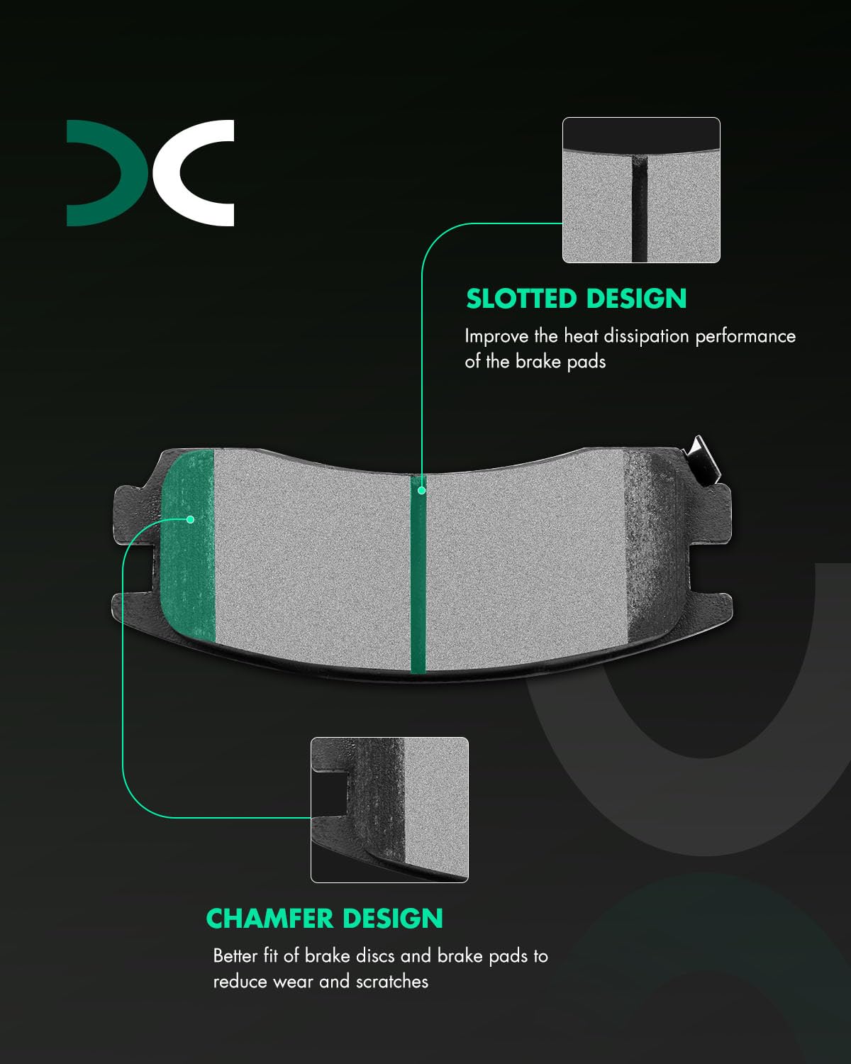 Scitoo D714 Rear Ceramic Brake Pads Sets Fit For Buick Lesabre/Regal,For Cadillac Allante/Eldorado,For Chevy Lumina,For Oldsmobi