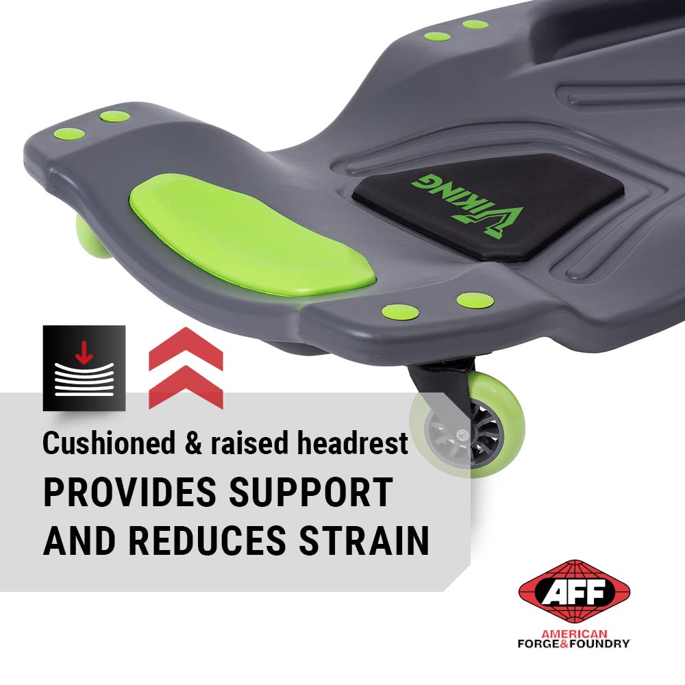 AFF Viking Mechanic's Creeper - Low Profile Ergonomic Design with Padded Headrest - Heavy Duty