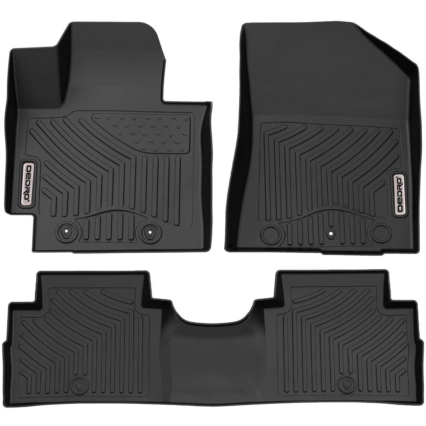 Oedro Floor Mats Fit For 2014-2019 Kia Soul, Unique Black Tpe All-Weather Guard Includes 1St And 2Nd Row: Front, Rear, Full Set