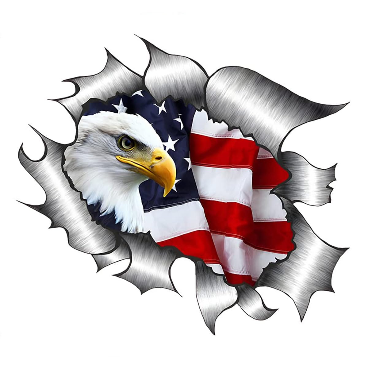 2 Pack American Bald Eagle Car Decal Sticker, 5.91X5.51 Inch Patriotic Eagle Truck Decal Waterproof Bumper Sticker for Car Truck