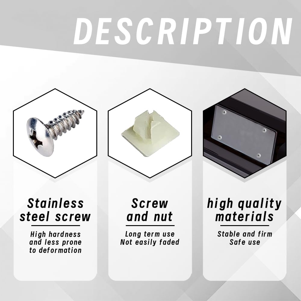 4Sets License Plate Screws, License Plate Bolts, License Plate Screw Kit, 4755299 3907444 A11719 Car Parts Stainless Steel Licen