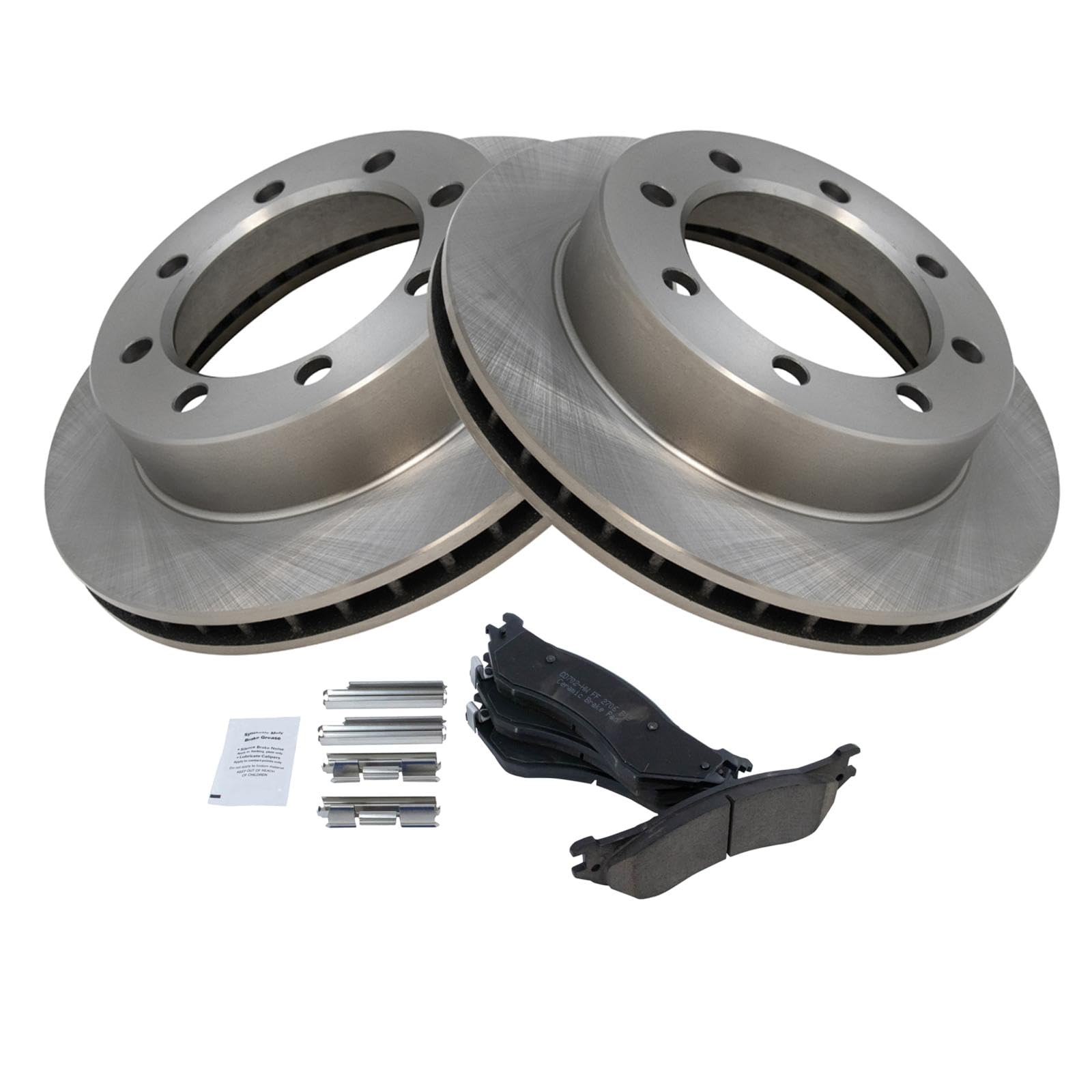 Trq Front Brake Pad & Rotor Kit Brake Pads Brake Rotor Ceramic Compatible With 1997 Ford F-250