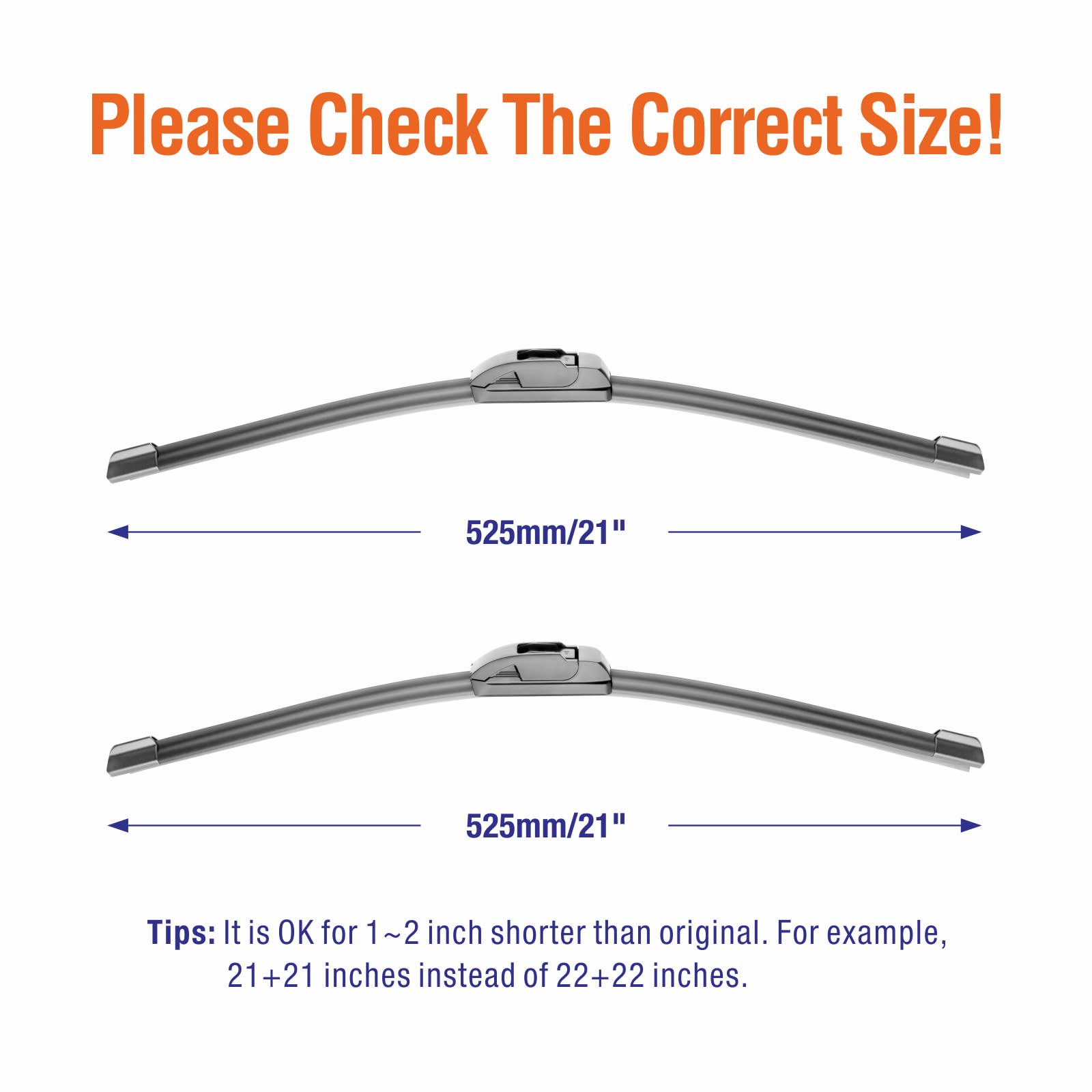 Wowiper 21 Wiper Blades 2 Pack Replacement For Jeep Grand Cherokee 2010-1999 Patriot 2017-2007/Chrysler Corvette 2013-2005 /Vw B