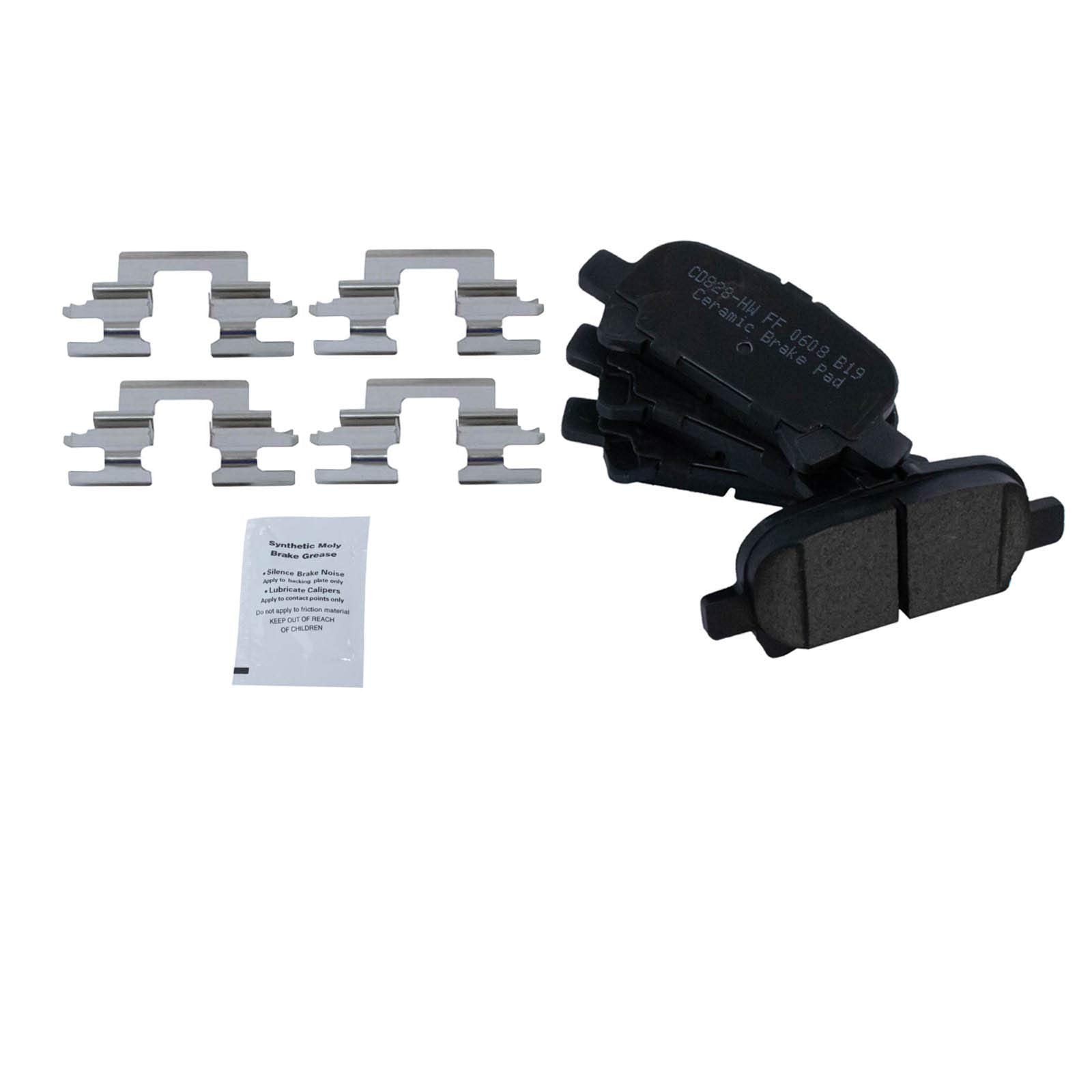 Trq Rear Brake Pad & Rotor Kit Brake Pads Brake Rotor Parking Brake Shoe Set Ceramic Compatible With 2000-2004 Toyota Avalon