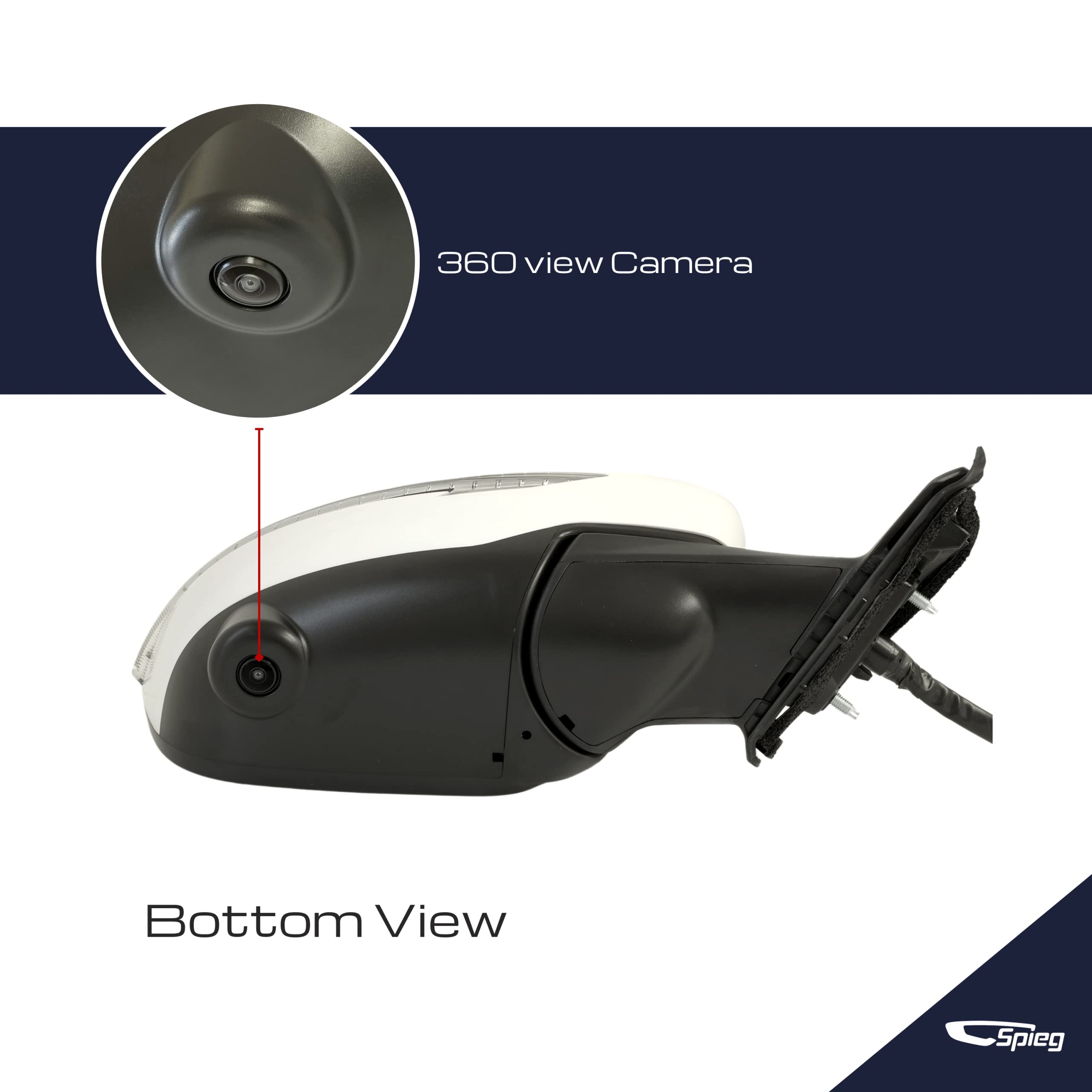 Spieg Ni1321254 Passenger Side Mirror For 2014-2017 Nissan Rogue | Right Side View Mirror Assembly Power Adjustment Heated Turn Signal Light 360 View Camera | Paint To Match
