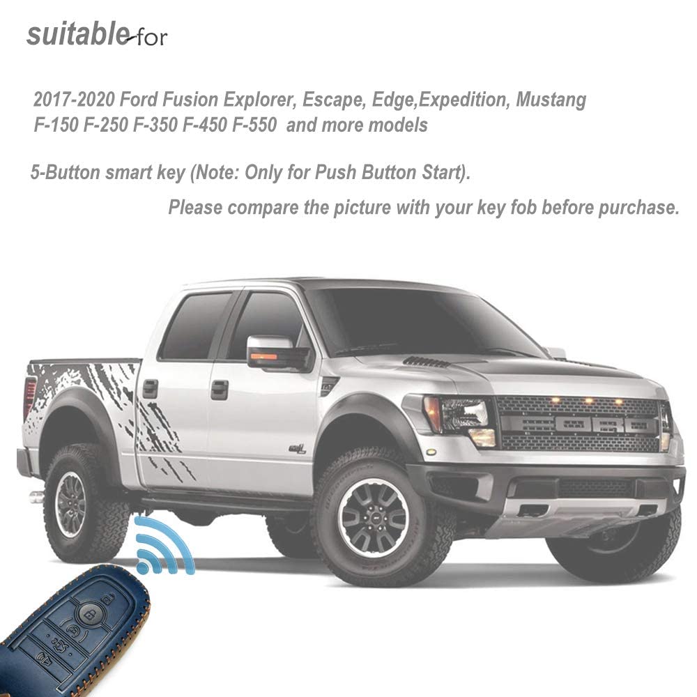 Lygkmu Ford Dedicated Cover Key Fob Case Suit For Keyless Remote Control(A-Blue)Mens