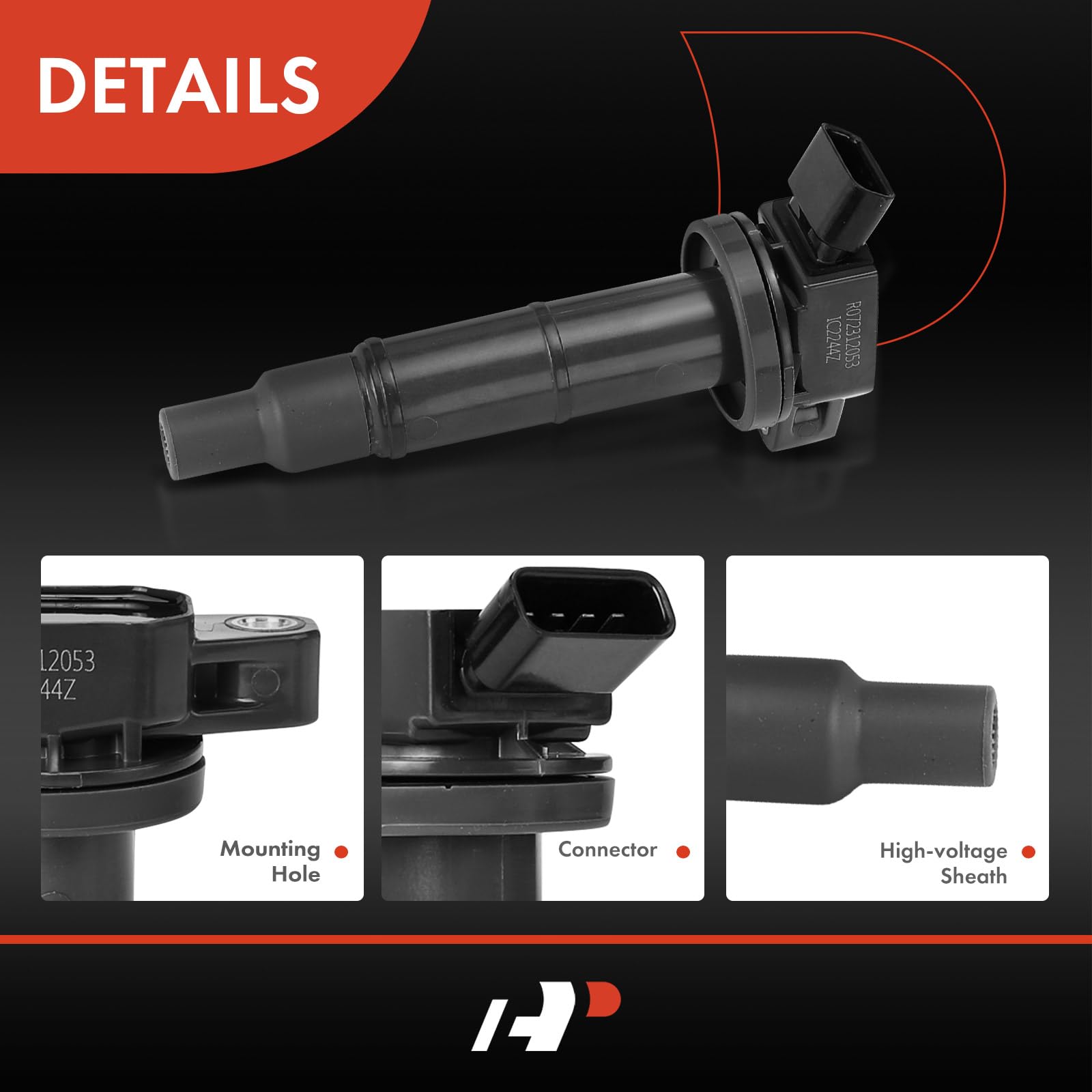 A-Premium Set Of 4 Ignition Coil Pack Compatible With Toyota Corolla 2009-2010, Camry 2002-2011, Rav4 2001-2008, Highlander 2001