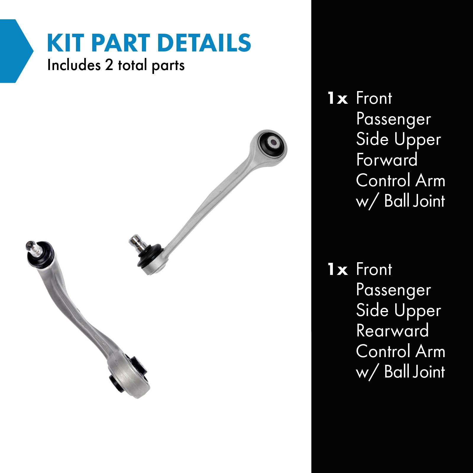 Trq Front Upper Control Arm With Ball Joint Set Compatible With 2010-2012 Audi A5 A5 Quattro 2013 Allroad 2009-2012 Q5 2010-2011