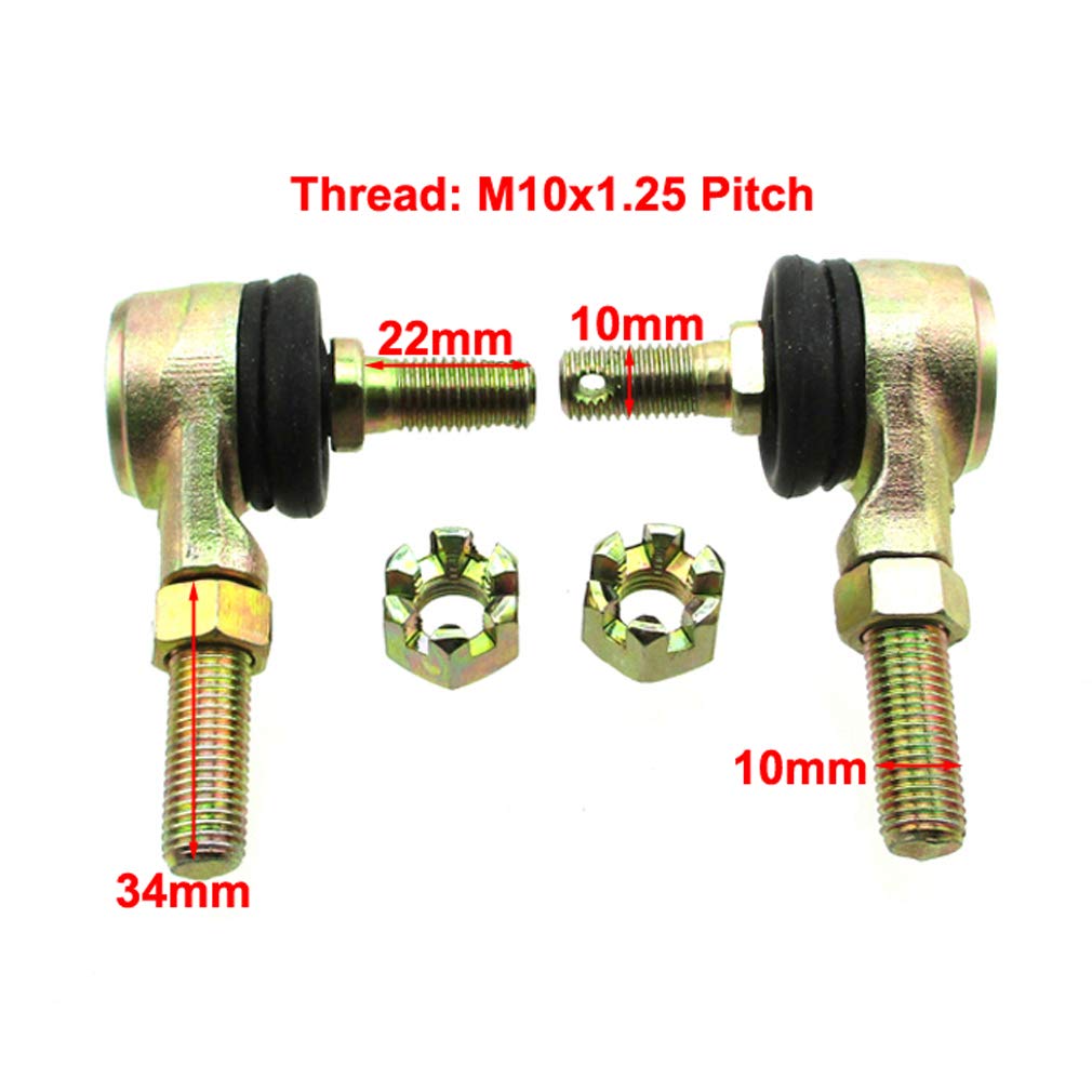 Tc-Motor M10 Bolt Tie Rod Ends Ball Joiners For 110Cc 125Cc Atv Go Kart Buggy/Trailmaster 150 Xrx And 150 Xrs, Part 6.000.062 / Taotao Atv 110 125 150 250 300 Rods Roketa Sunl Coolster Baja