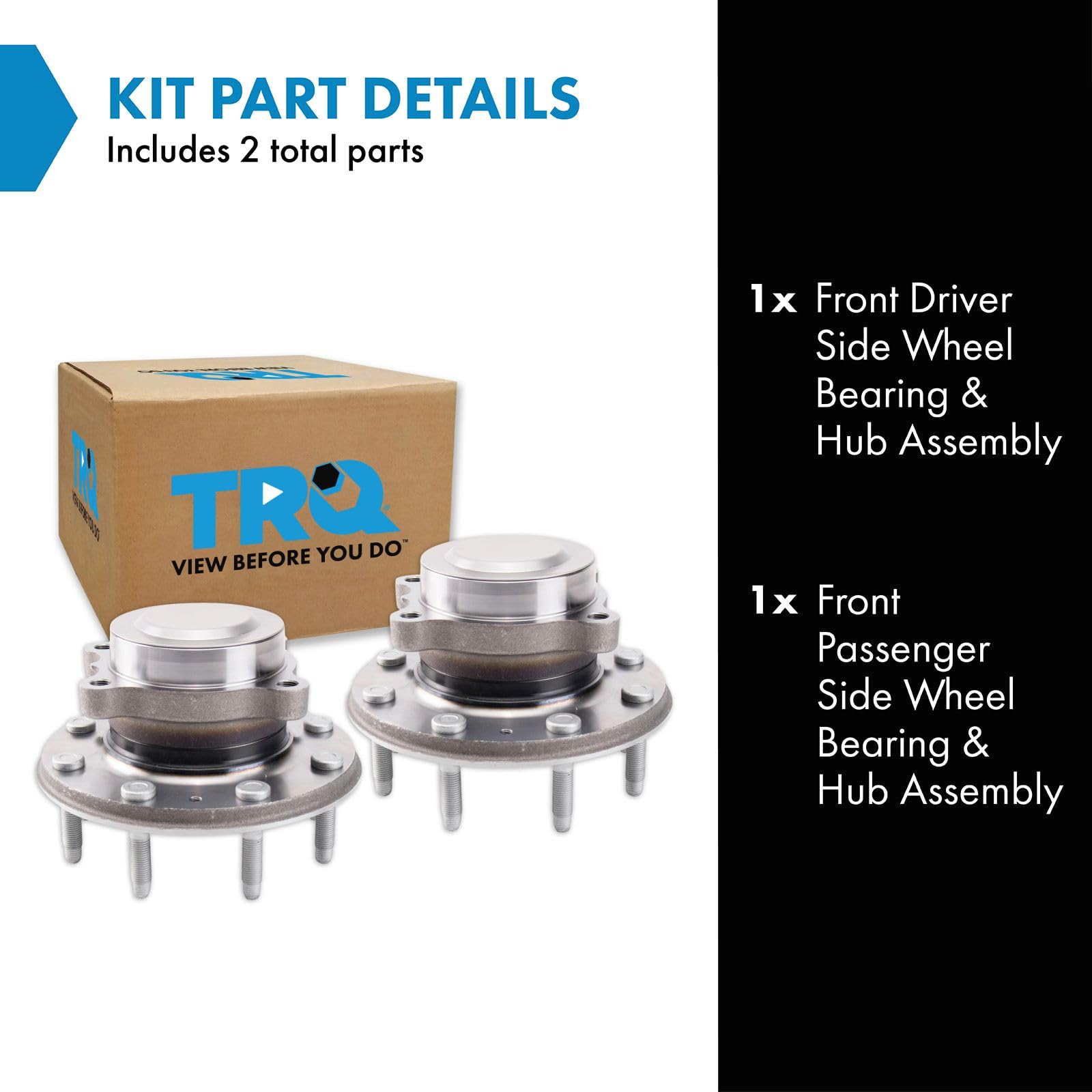 Trq Front Wheel Hub Bearings Assembly Set Compatible With 2020-2023 Chevrolet Silverado 3500 Hd Gmc Sierra 3500 Hd