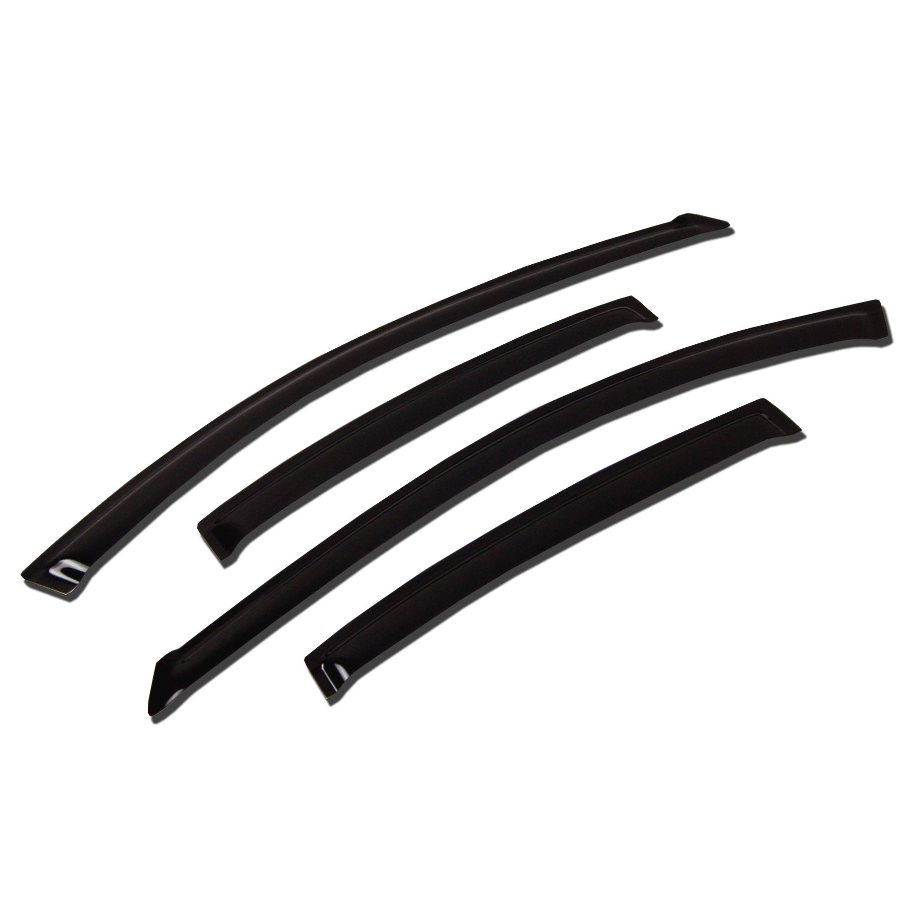 TuningPros WV-893 Outside Mount Window Visor Deflector Rain Guard Dark Smoke 4 Pcs