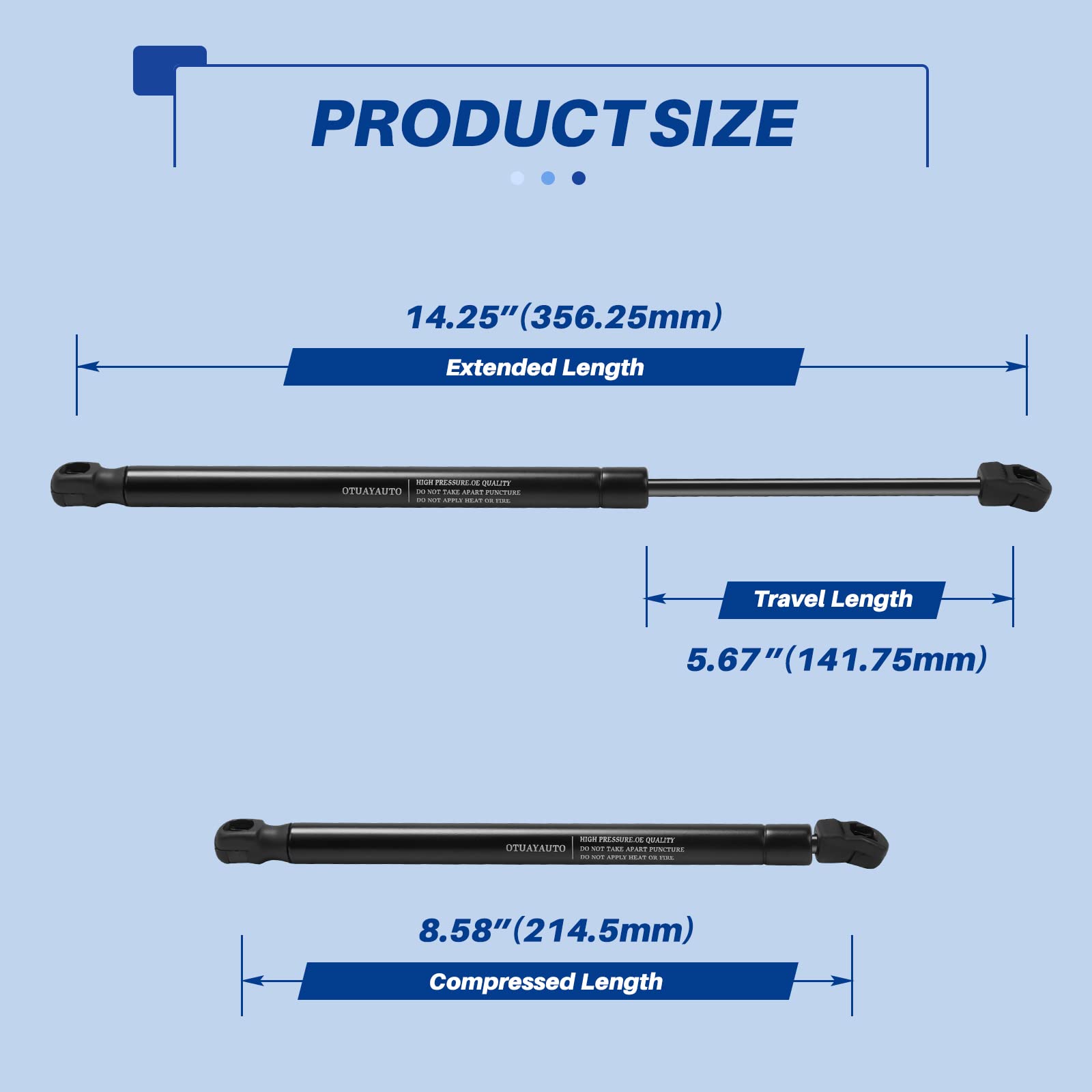 Otuayauto Front Hood Struts - Replacement For Hyundai Sonata 2015-2017 (Excluding Hybrid) Lift Support, Gas Spring Prop Rods, Oe