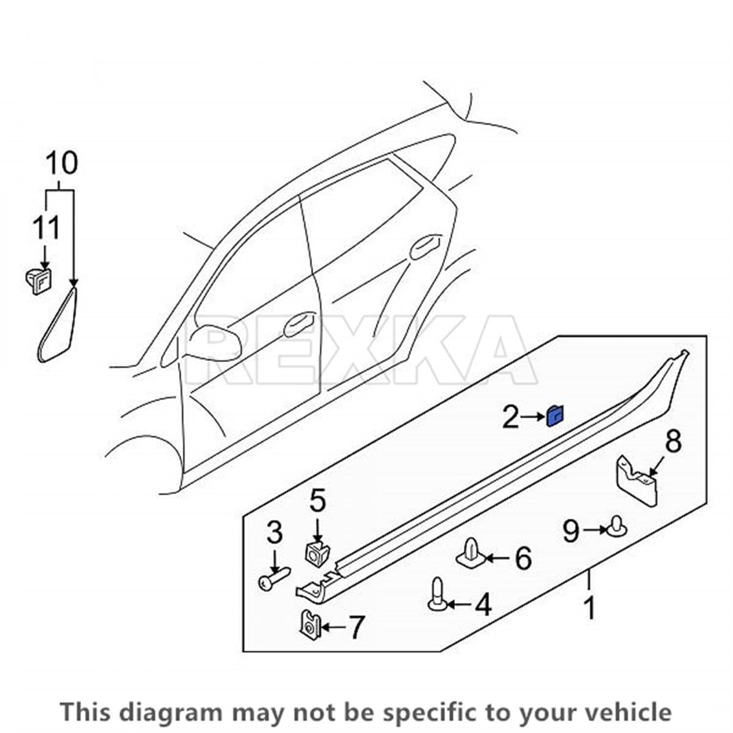 Rexka 20pcs Rocker Molding Clip for Hyundai Kia 87756-2E000