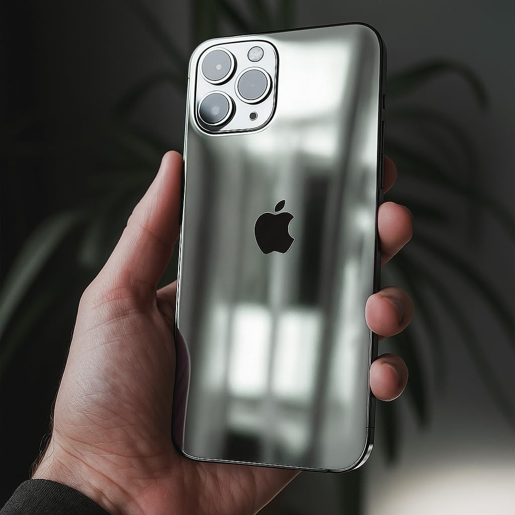 Vvivid Gloss Chrome Silver Vinyl Wrap Adhesive Film Roll Air Release Diy Sheet (1Ft X 5Ft)