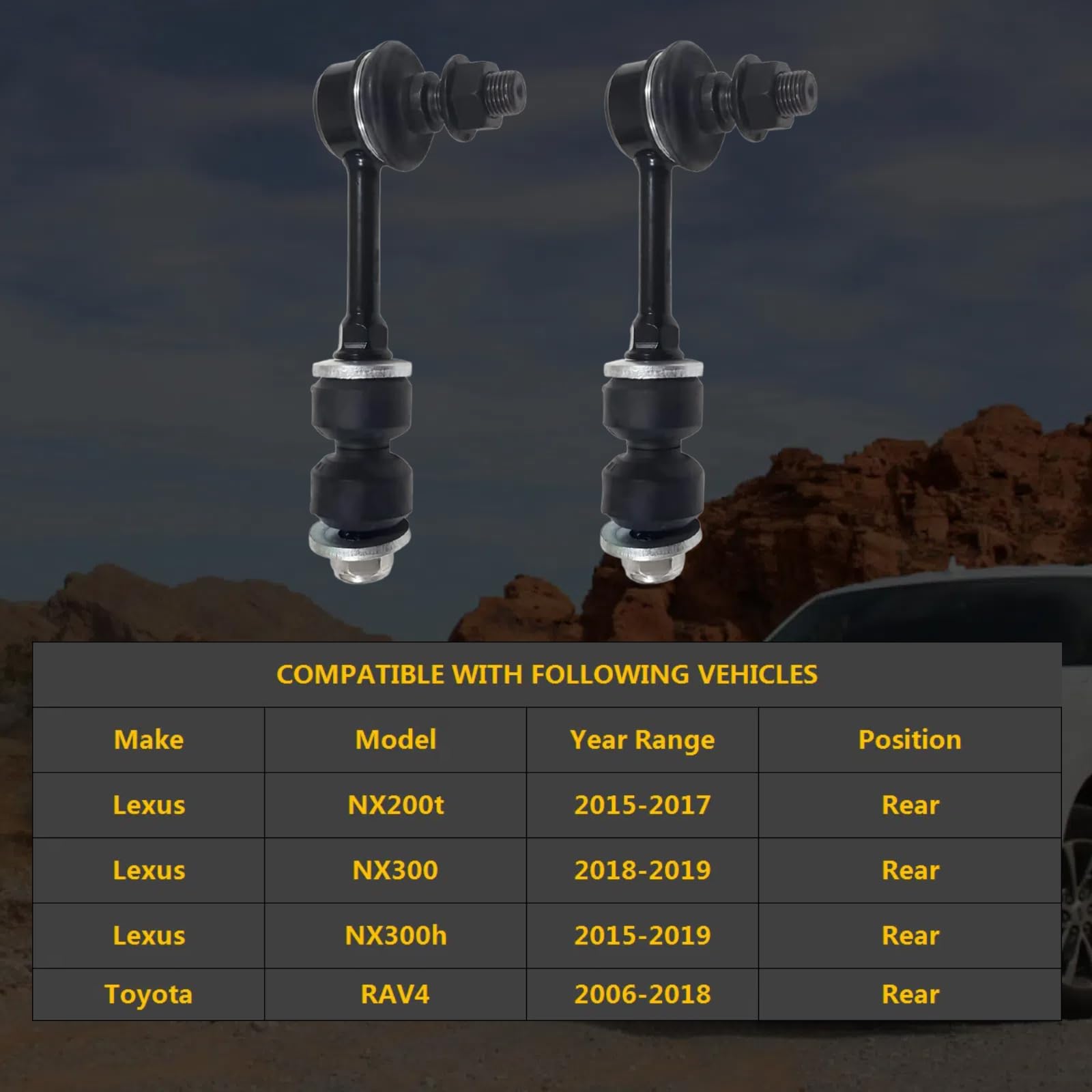 Hhcm Rear Sway Bar Link Kit 2Pc K750257 For Toyota Rav4 2006-2018, Stabilizer Bar End Links For Lexus Nx300H 2015-2019, Nx200T 2