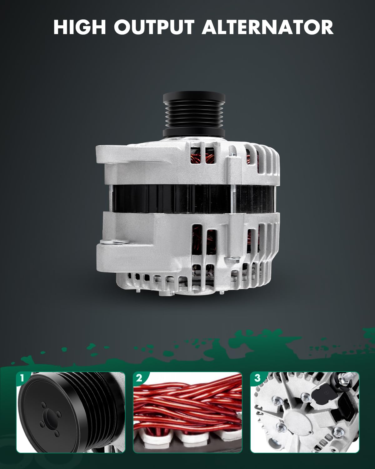 SCITOO Alternator Fit for Nissan for Altima 2.5L 2002-2006, Sentra 2.5L 2002-2006- 12V 110Amp CW 6 Groove Clutch Pulley, Replace