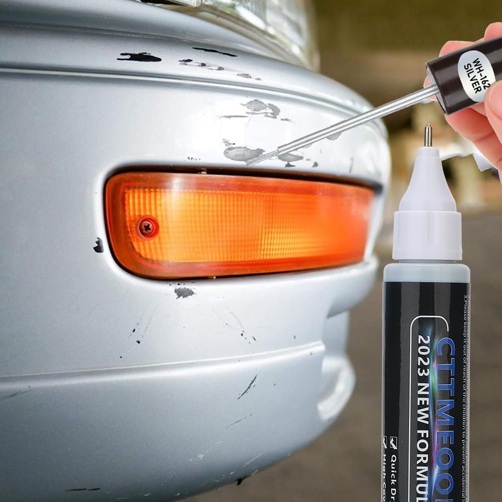 Silver Touch Up Paint For Cars, Two-In-One Car Paint Scratch Repair Pen, Quick & Easy Solution To Repair Minor Automotive Scratc