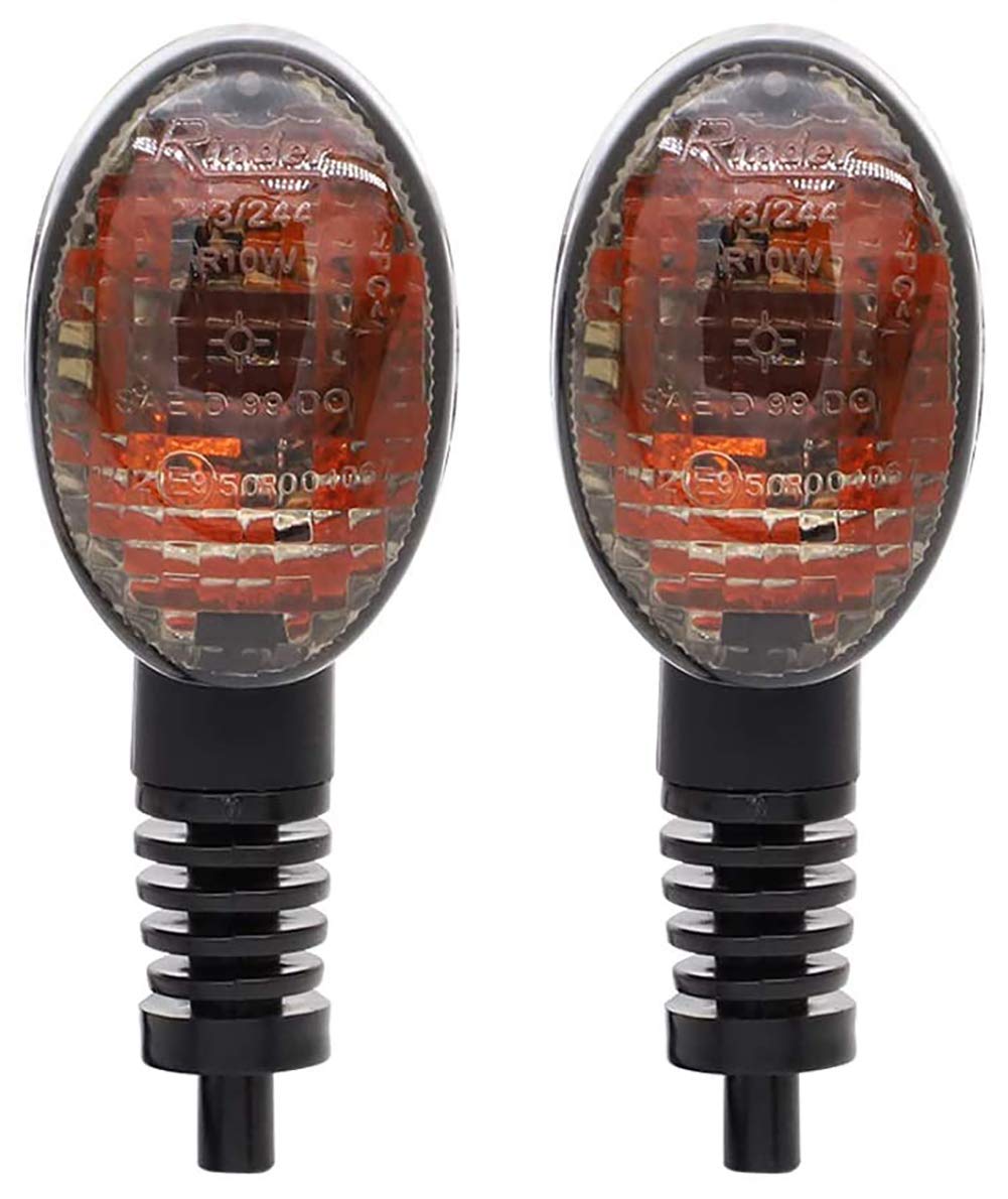 Motoparty Motorcycle Turn Signals For Kawasaki Ex250R Ninja 250R Klx250S Klx250Sf Vn650 Vulcan S Front/Rear Turn Signal Indicator Light Blinker Lamp Motorcycle, (Smoke Shell)