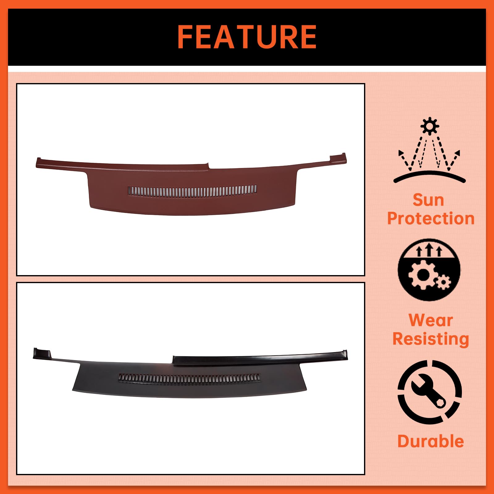 ECOTRIC Molded Dash Cover Compatible with 1992-1994 Blazer/1988-1994 GM Trucks Pickups C1500 C2500 C3500 K1500 2500 3500 Chevy S