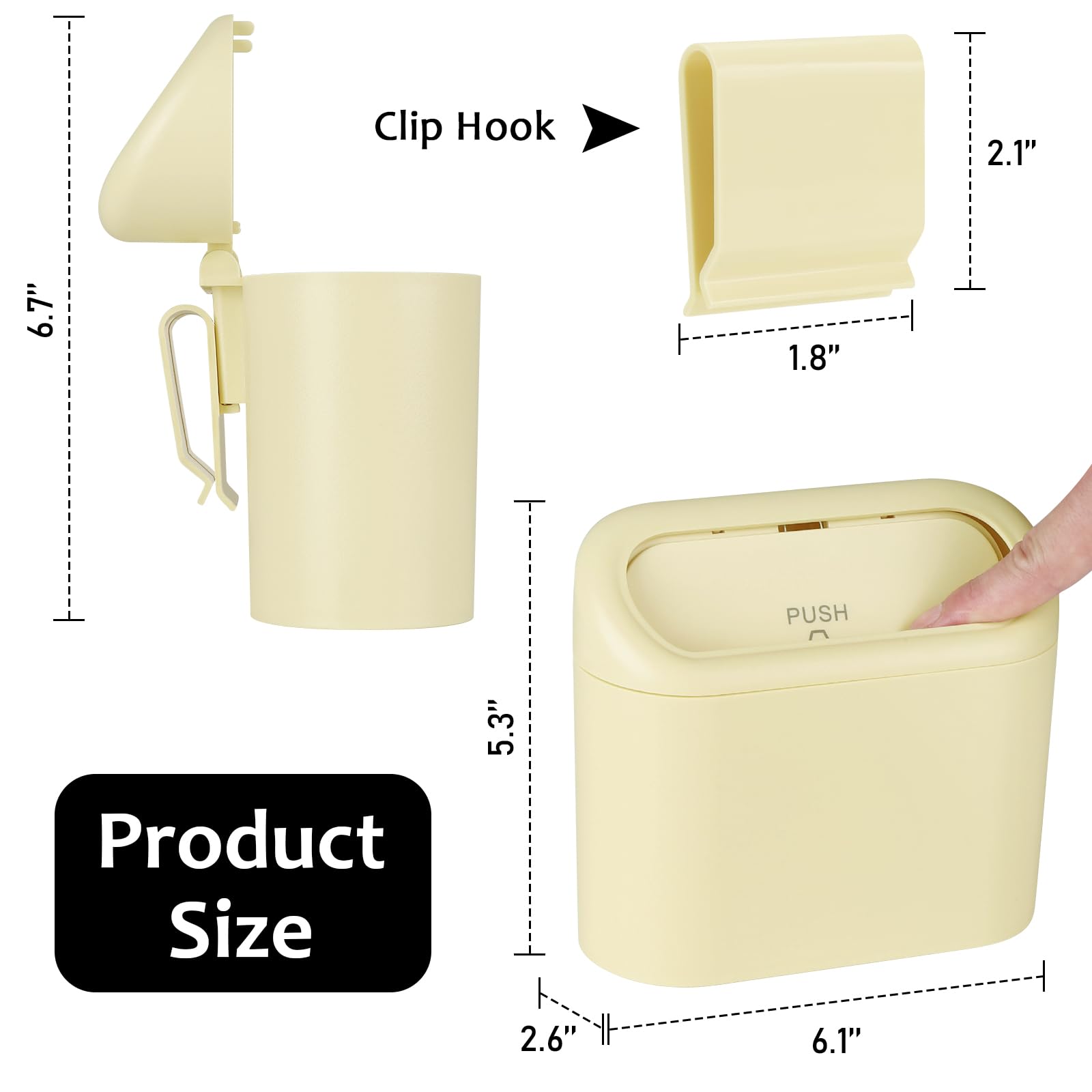 Accmor Car Trash Can, Portable Vehicle Trash Bin With Lid, Car Dustbin Garbage Organizer Holder With One Roll Trash Bag, Leakpro