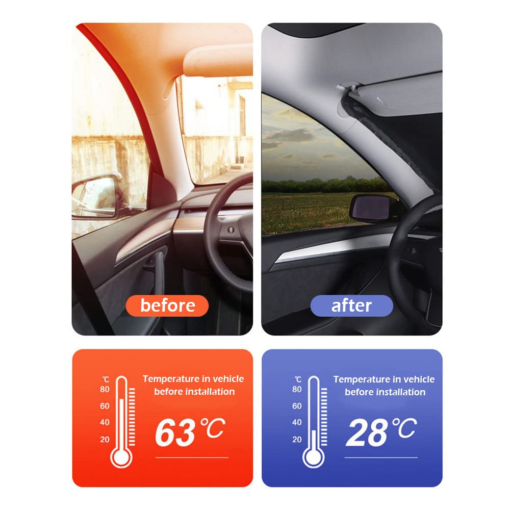 Front Windshield Shade - Portable, Folding, Uv & Heat Resistant Sun Blocker - Keeps Car Cool, Universal Fit For Car, Truck, Suv