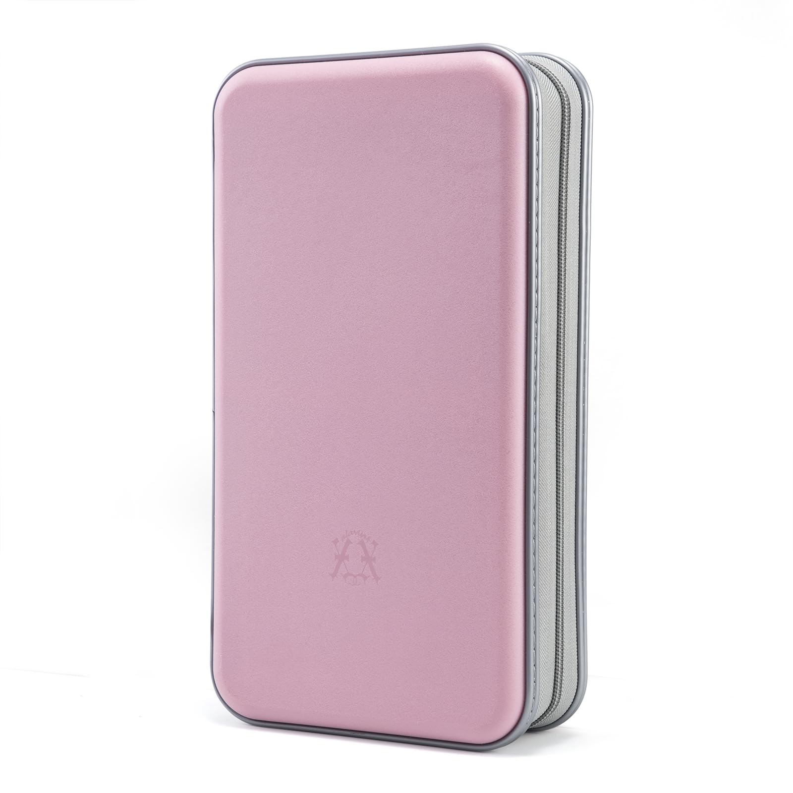 Alavisxf Cd Case, 96 Capacity Hard Plastic Dvd Disc Storage Case Holder With Zipper - Portable, Light Pink