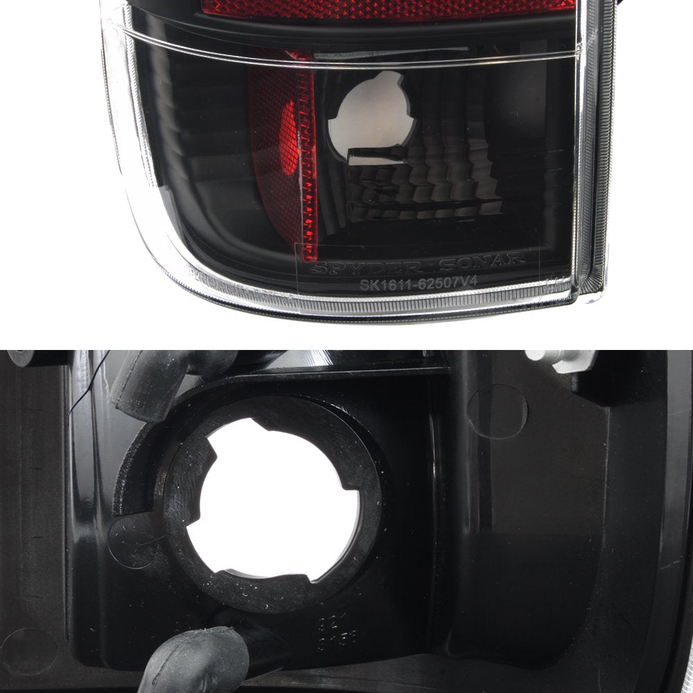 Akkon - For 1997-2003 Ford F150 99-07 F250 F350 F450 F550 Superduty Led Tube Black Tail Brake Lamps Left+Right Side Pair