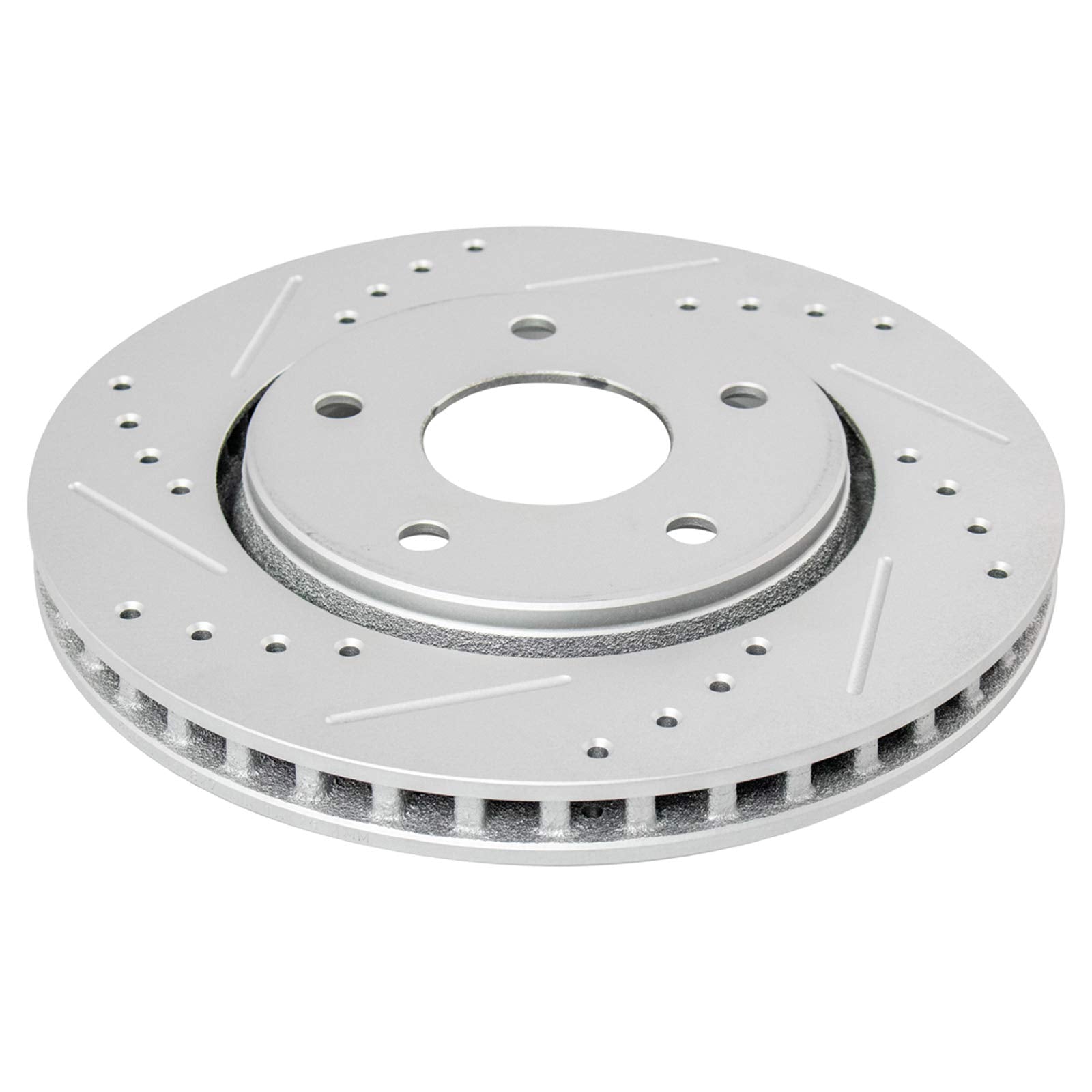 Trq Front Performance Brake Rotor Drilled Slotted Pair Set For 2012-2014 Cargo Van / 2008-2016 Grand Caravan / 2009-2013 Journey