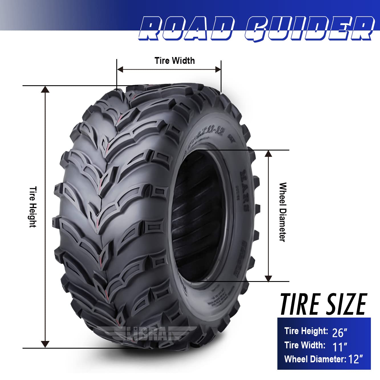 Roadguider 2 New Atv/Utv Tires 26X11-12 26X11X12 6Pr 10276