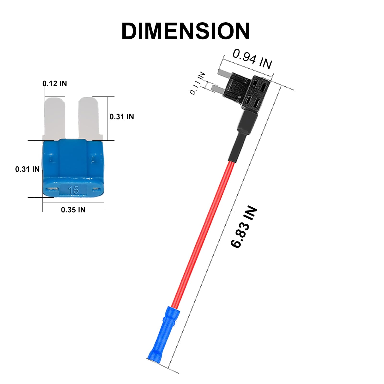 MuHize Micro2 Fuse and Tap Kit - 70 Pcs 12V APT ATR Blade Fuses (5A-30A) with Fuse Holder & 4 Add-a-Circuit Ad