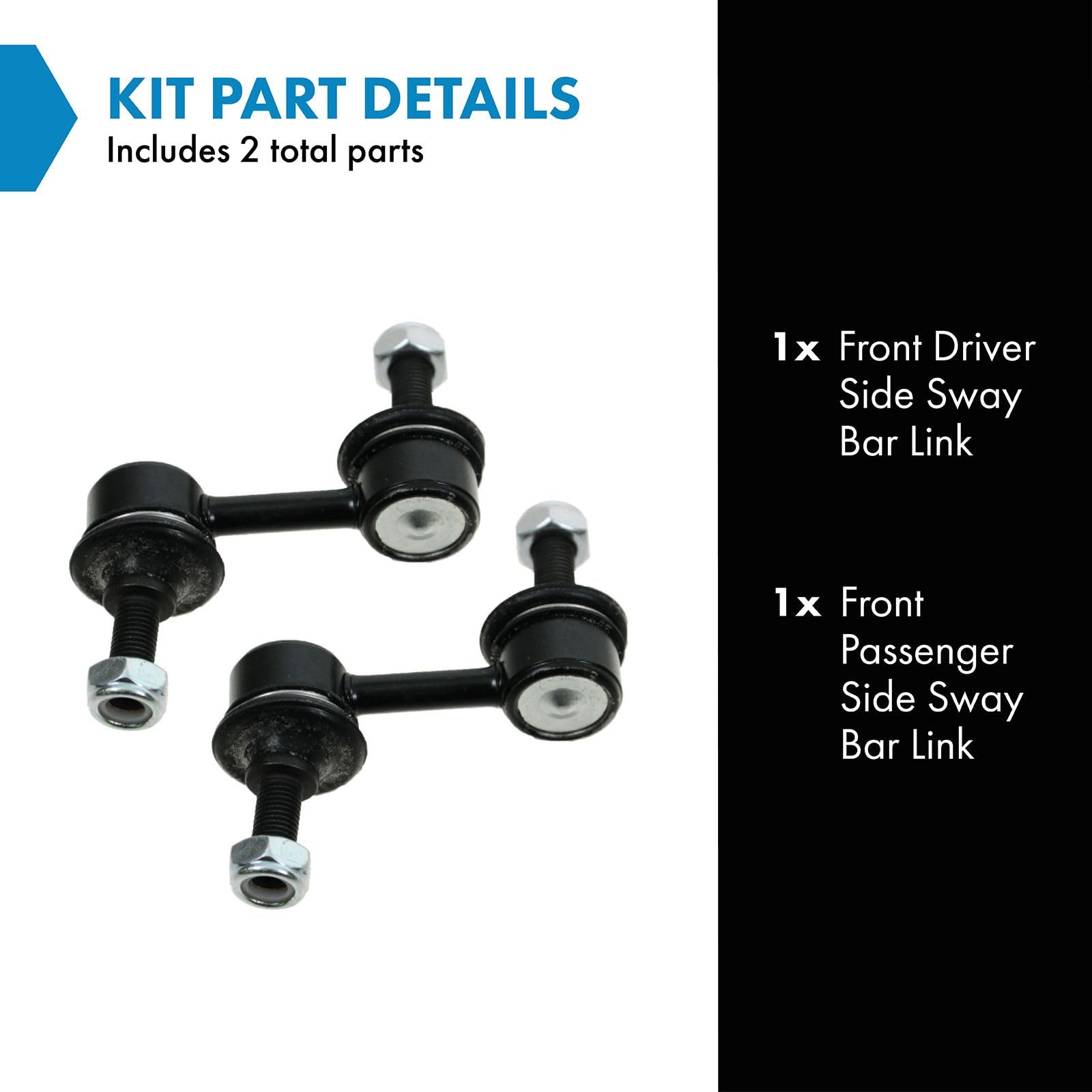 Trq Front Sway Bar Stabilizer Link Set Compatible With 2003-2013 Subaru Forester 2002-2016 Impreza 2005-2009 Legacy Outback