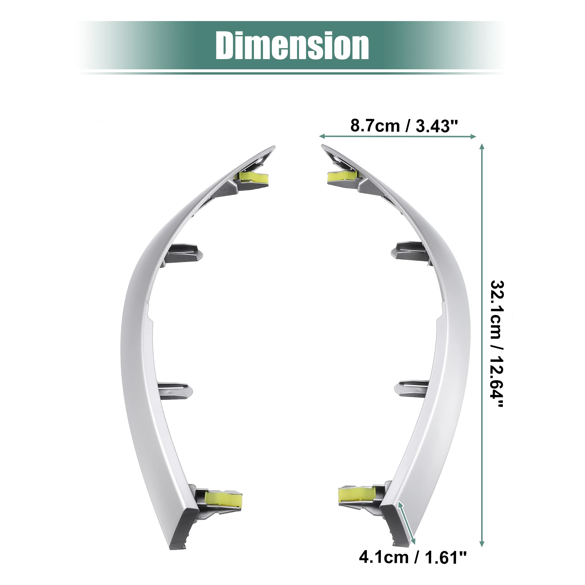 X AUTOHAUX Left and Right Upper Side Central Dashboard Cover Strip Trim for Toyota Corolla 2008-2013 55436-02330 55435-02370 Cen