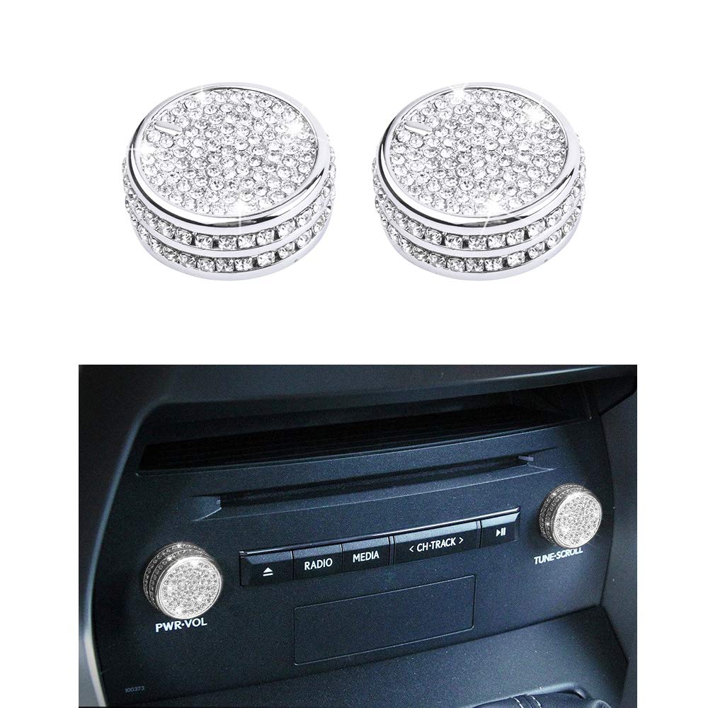 1797 Compatible Volume Knob Cap For Lexus Accessories Bling Parts Es Nx 300 350 2018 2019 Covers Decals Stickers Pwr Vol Tune Scroll Knob Interior Inside Decoration Women Men Crystal Cute Silver