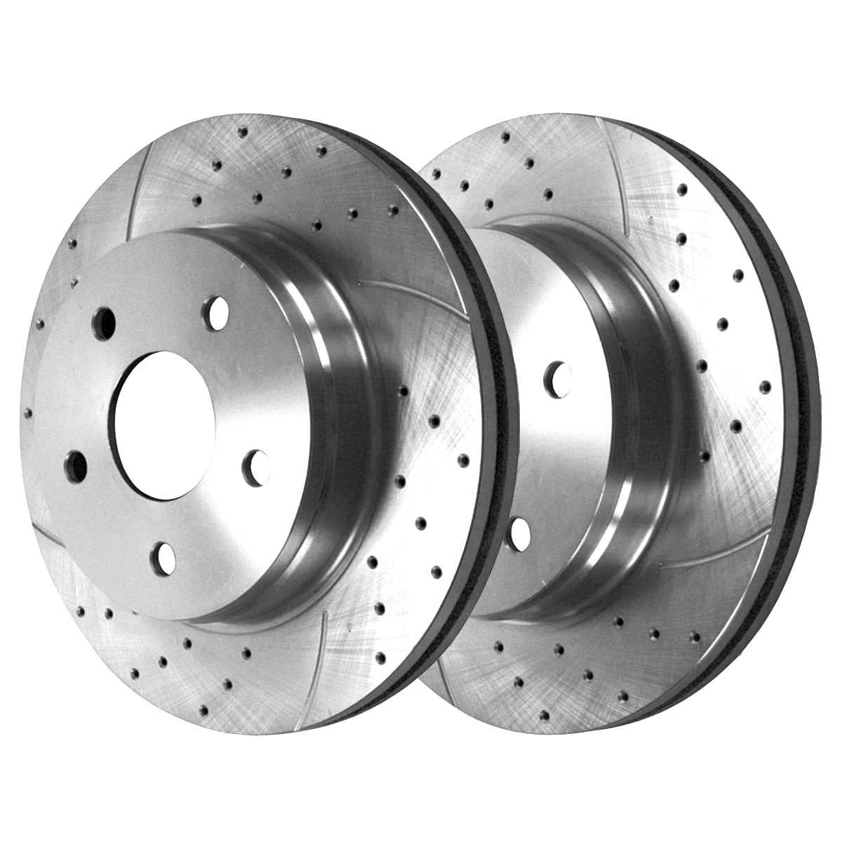 Autoshack Front Drilled Slotted Brake Kit Rotors Silver And Performance Ceramic Pads Pair Of 2 Driver And Passenger Side Replacement For Dodge Durango Chrysler Aspen 2006-2018 Ram 1500 V8 Brkpkg002902