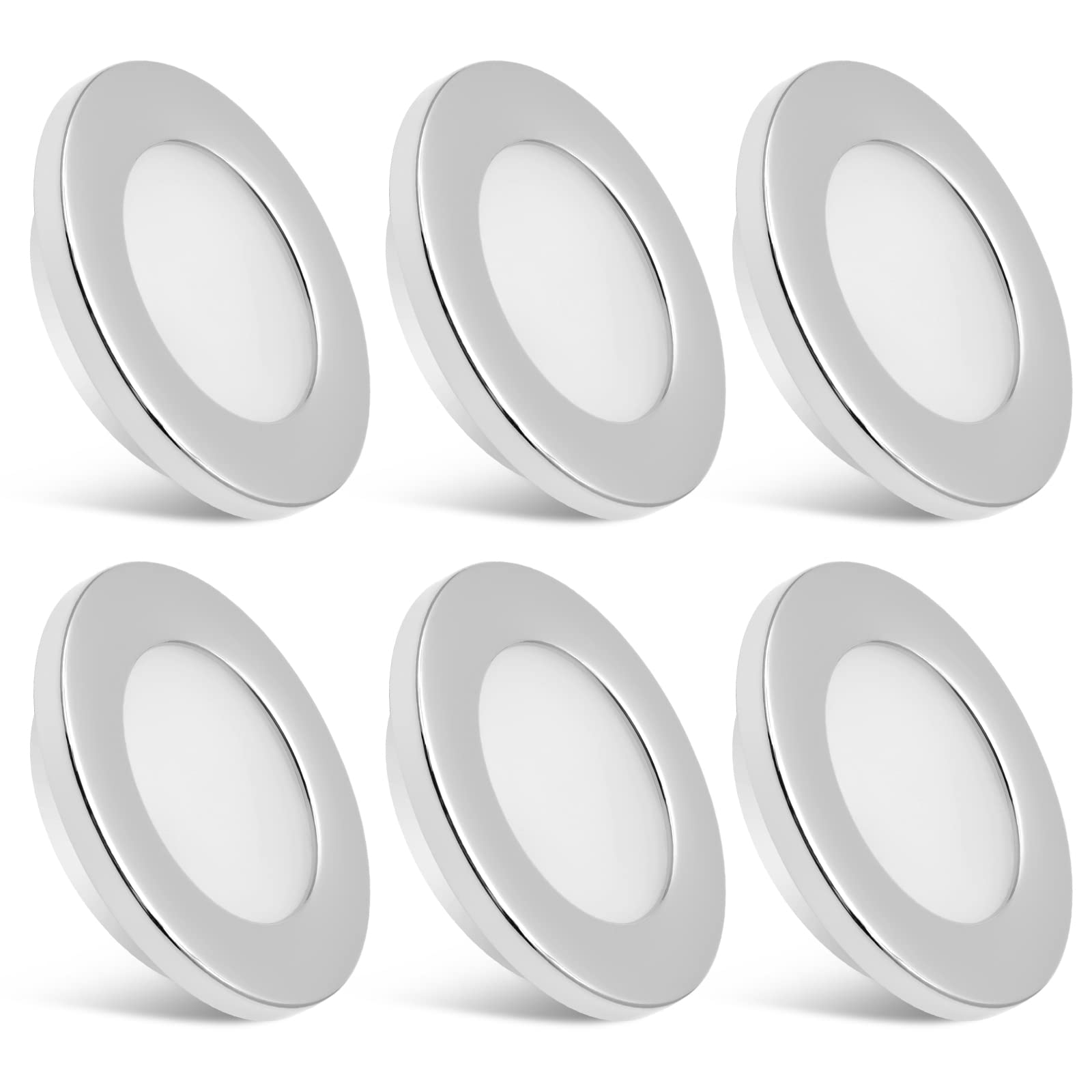 12v LED Lights RV Interior Light Fixtures Ceiling Cabinet Recessed Puck Light 3 watts 200 lumens White Lighting 2.7 inch Pack of