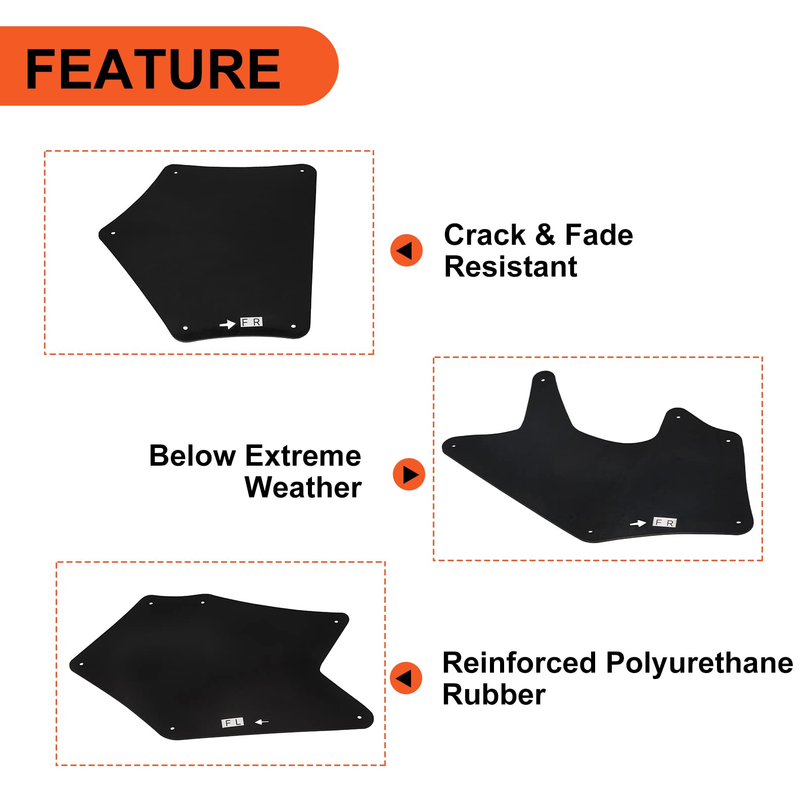 ECOTRIC Splash Shield Seals Fender Liner Apron Splash Guard Compatible with 2007-2022 Toyota Tundra & Sequoia Replace for 537360