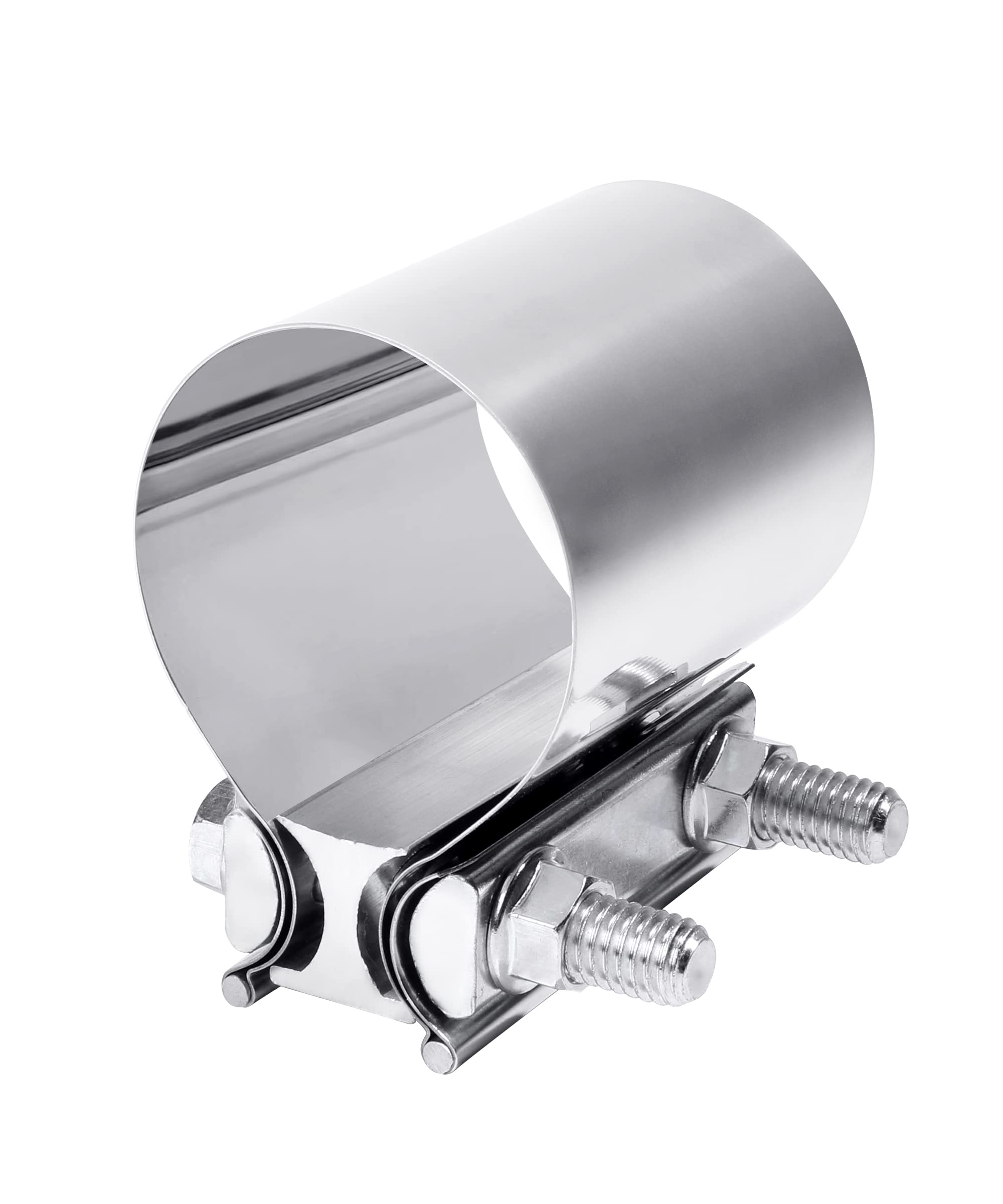 Zlirfy Exhaust Clamp Exhaust Pipe Clamp,2.0    2.25    2.5    2.75    3.0    4.0    Butt Joint Stainless Steel Clamp Band,Univer