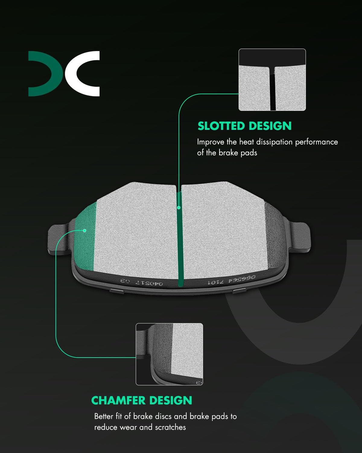 Ceramic Brake Pad Kit,Scitoo Brake Pad Rear Fit For Ford Edge,11-19 For Ford Explorer,09-17 For Ford Flex,10-18 For Ford Taurus,