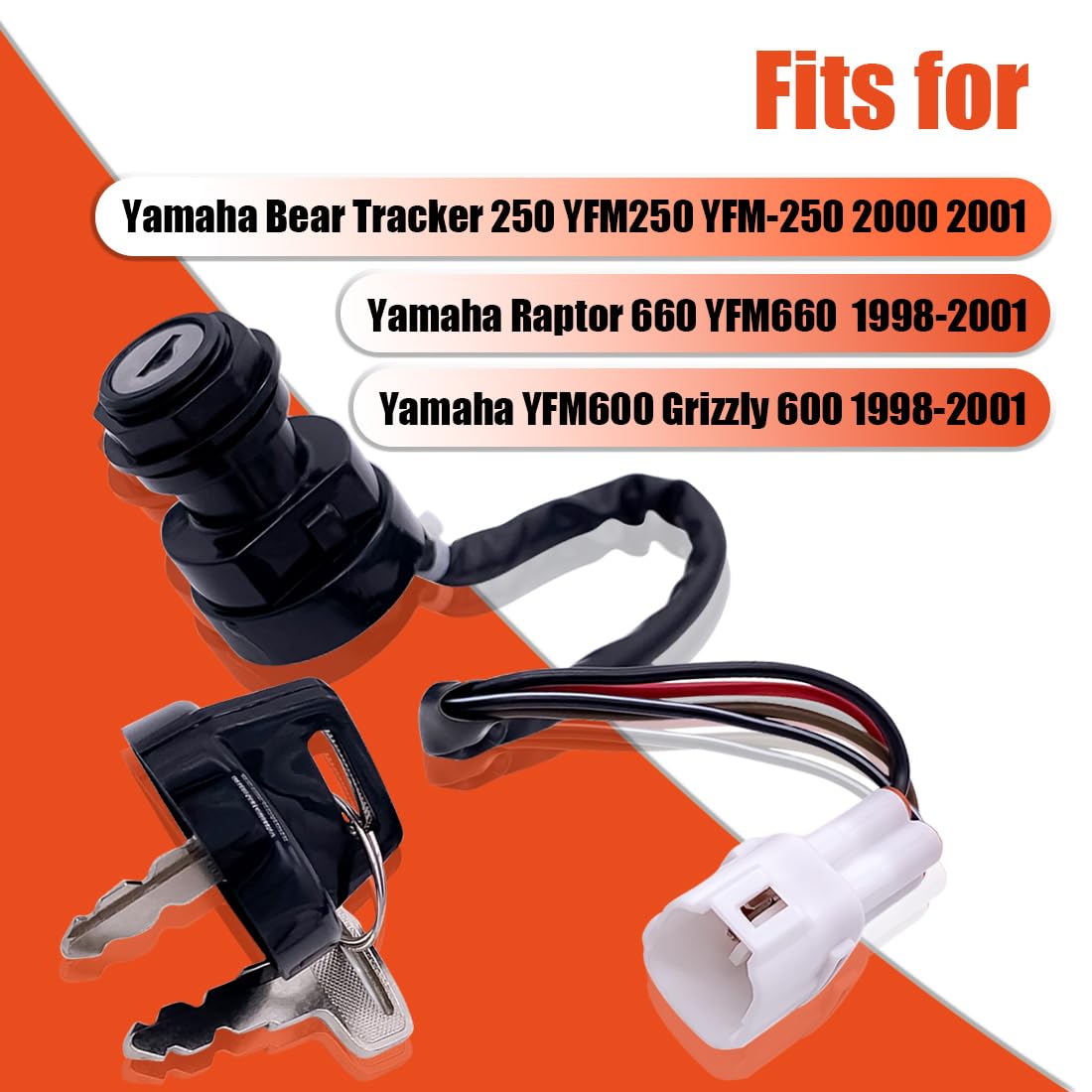 Aniro Moto Ignition Switch Key Fits for Yamaha Bear Tracker 250 YFM250 YFM-250 2000 2001 Yamaha Raptor 660 YFM660 Warrior 350 YF