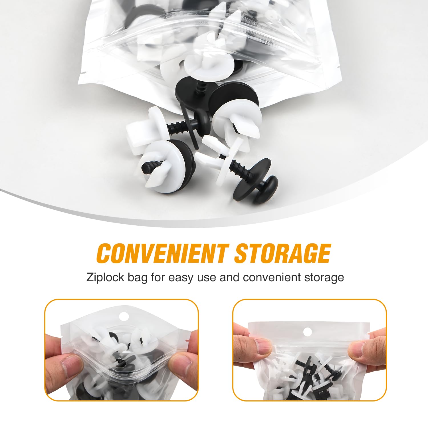 Gooacc 60Pcs Fender Liner Bumper Cover Splash Shield Hex Head Screw With Nylon U Nuts Kit For Fastening Front On Mazda 2, 5, 6,